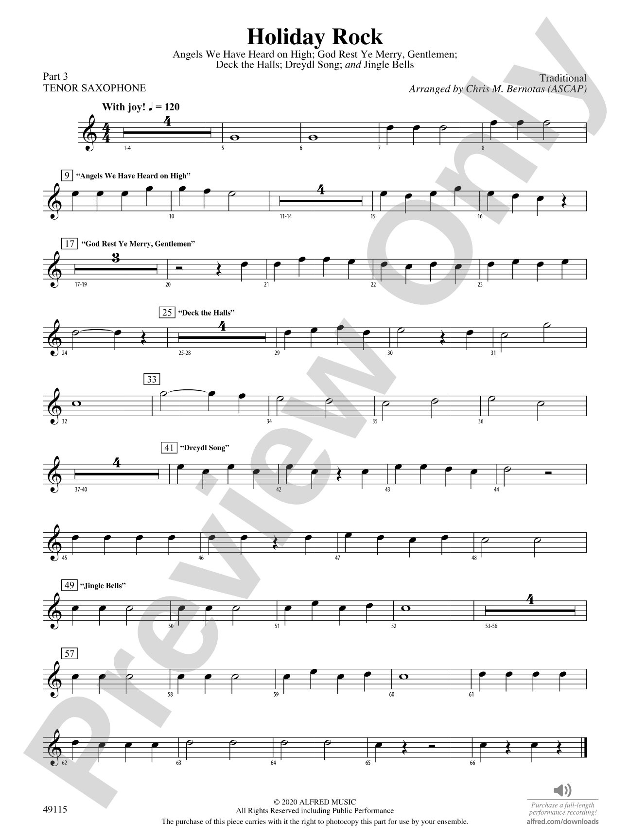 Holiday Rock: Part 3 - Tenor Saxophone