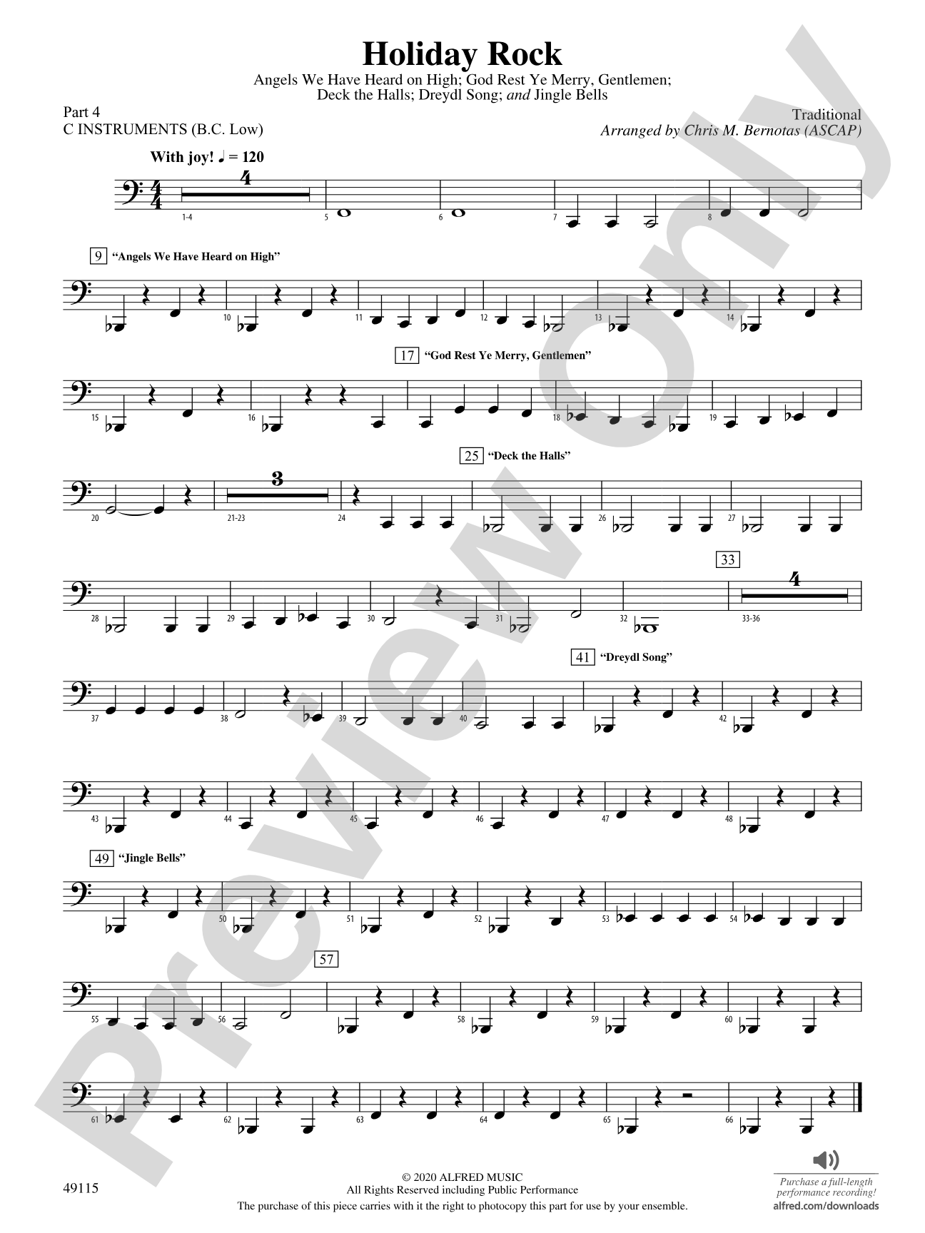 Holiday Rock: Part 4 - C Instruments (B.C. Low)