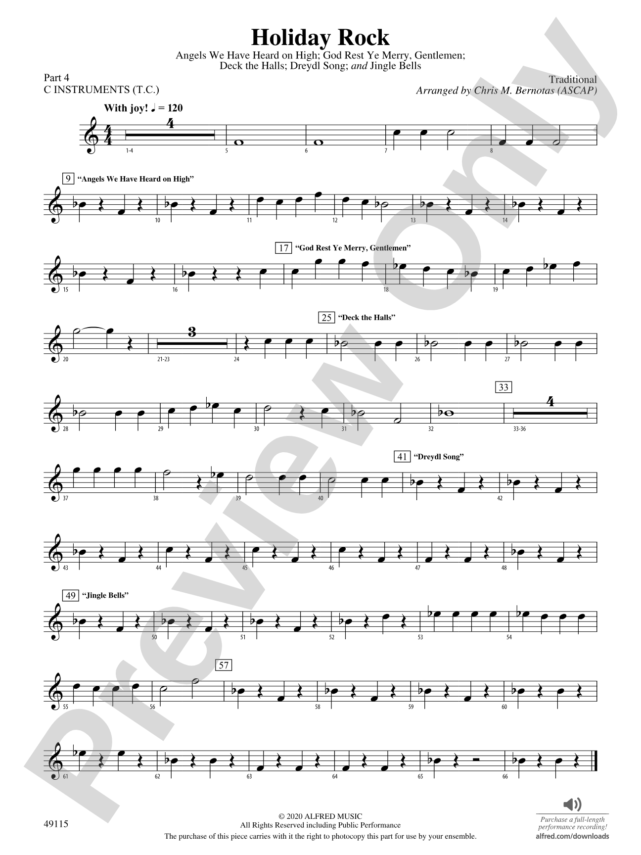Holiday Rock: Part 4 - C Instruments (T.C.)