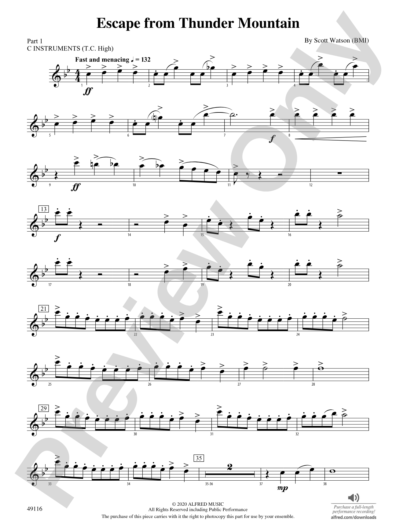 Escape from Thunder Mountain: Part 1 - C Instruments (T.C. High)