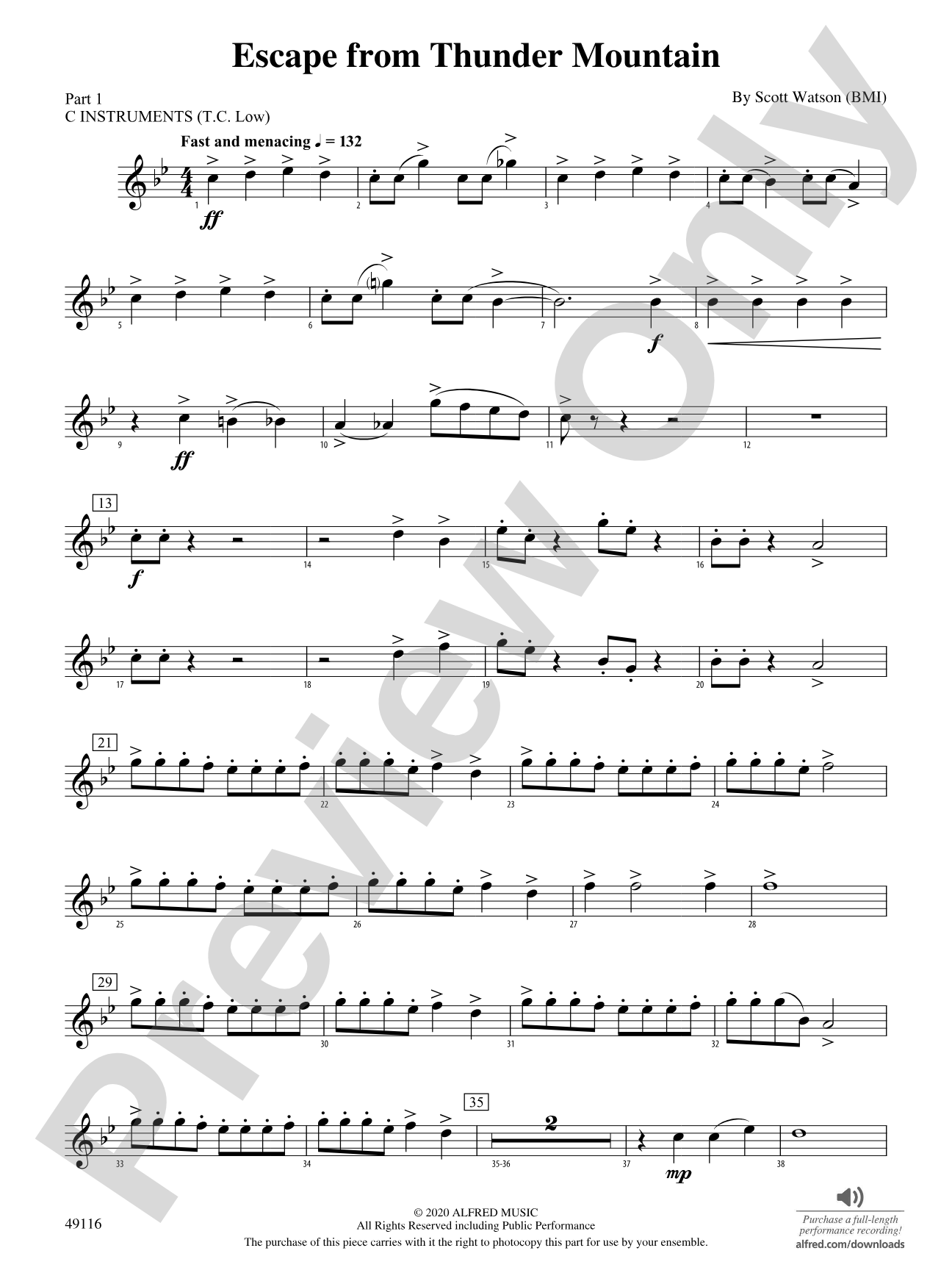 Escape from Thunder Mountain: Part 1 - C Instruments (T.C. Low)