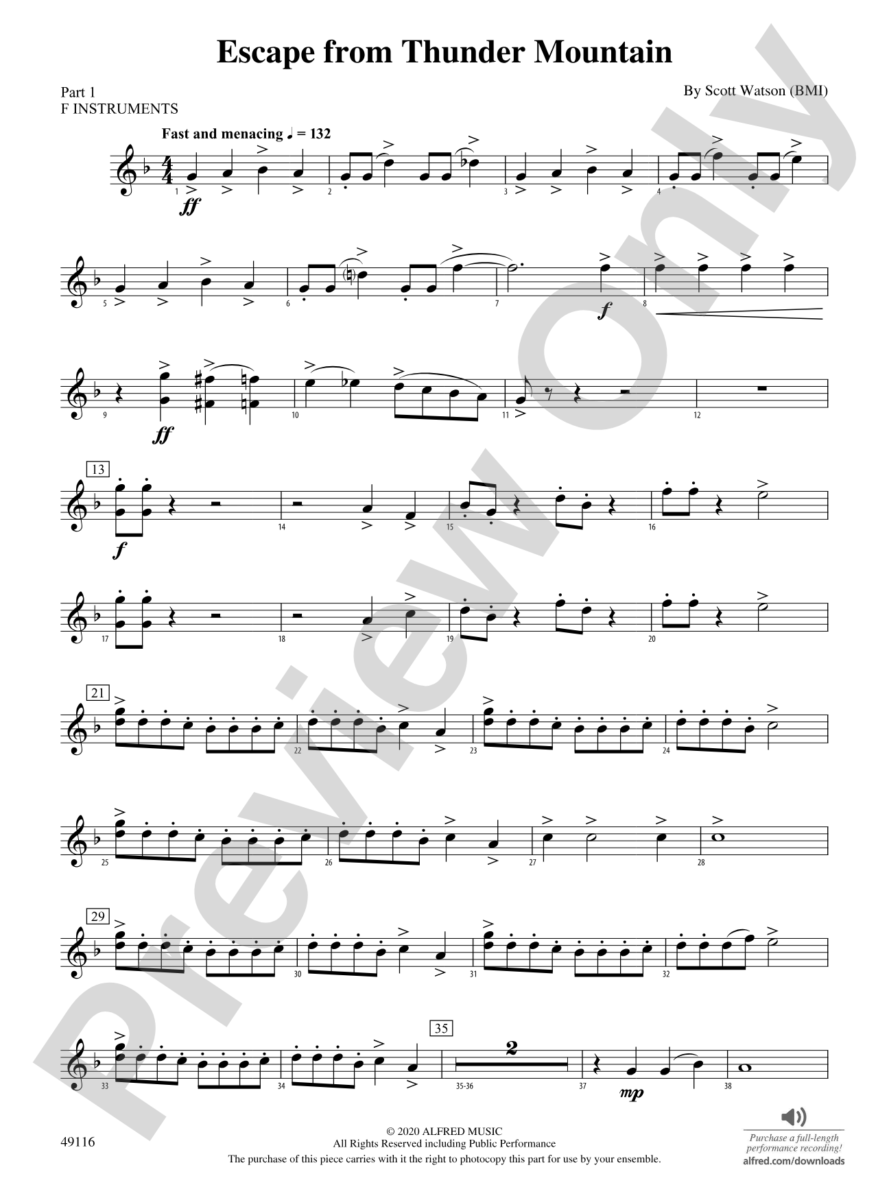 Escape from Thunder Mountain: Part 1 - F Instruments