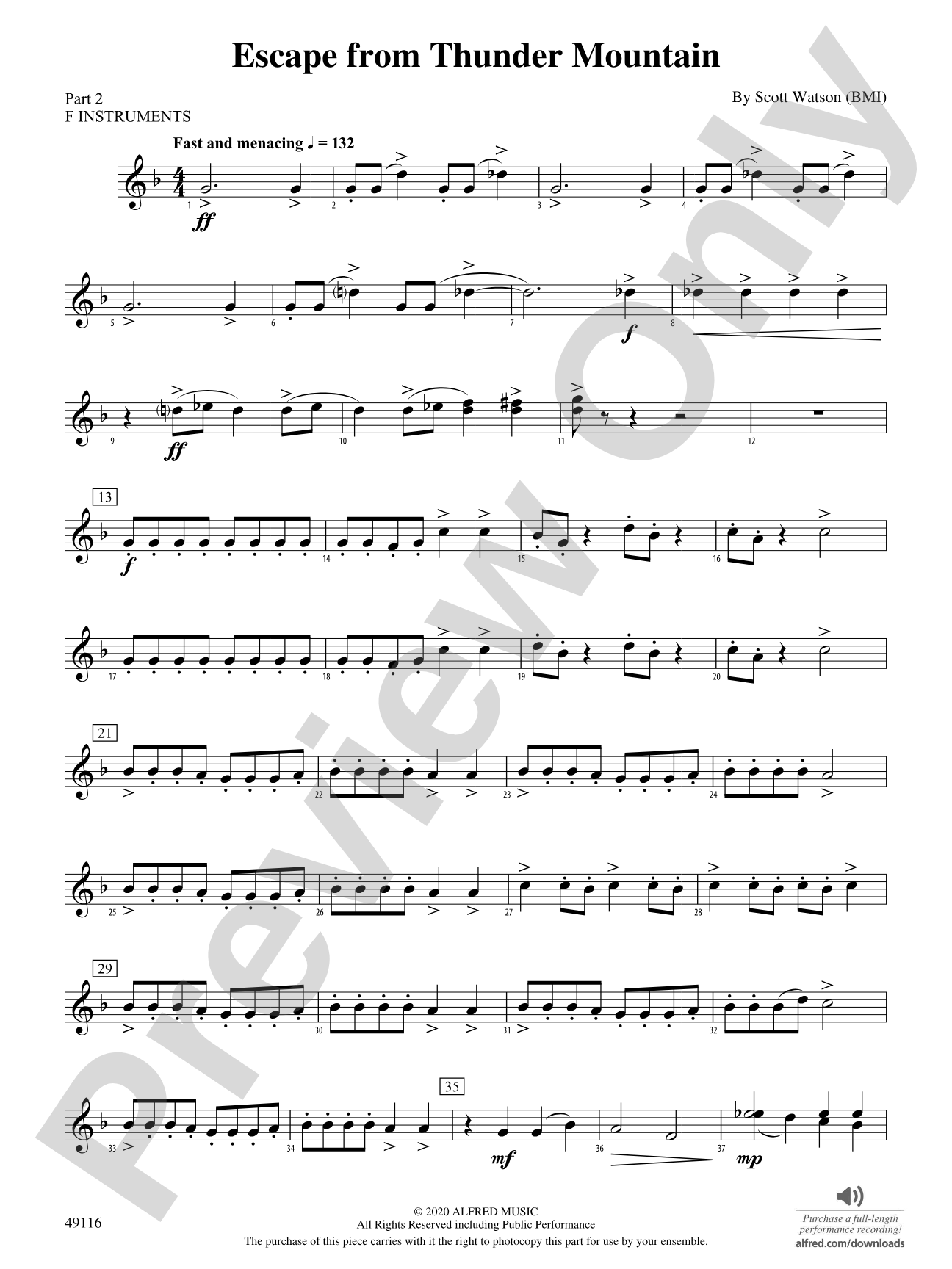 Escape from Thunder Mountain: Part 2 - F Instruments