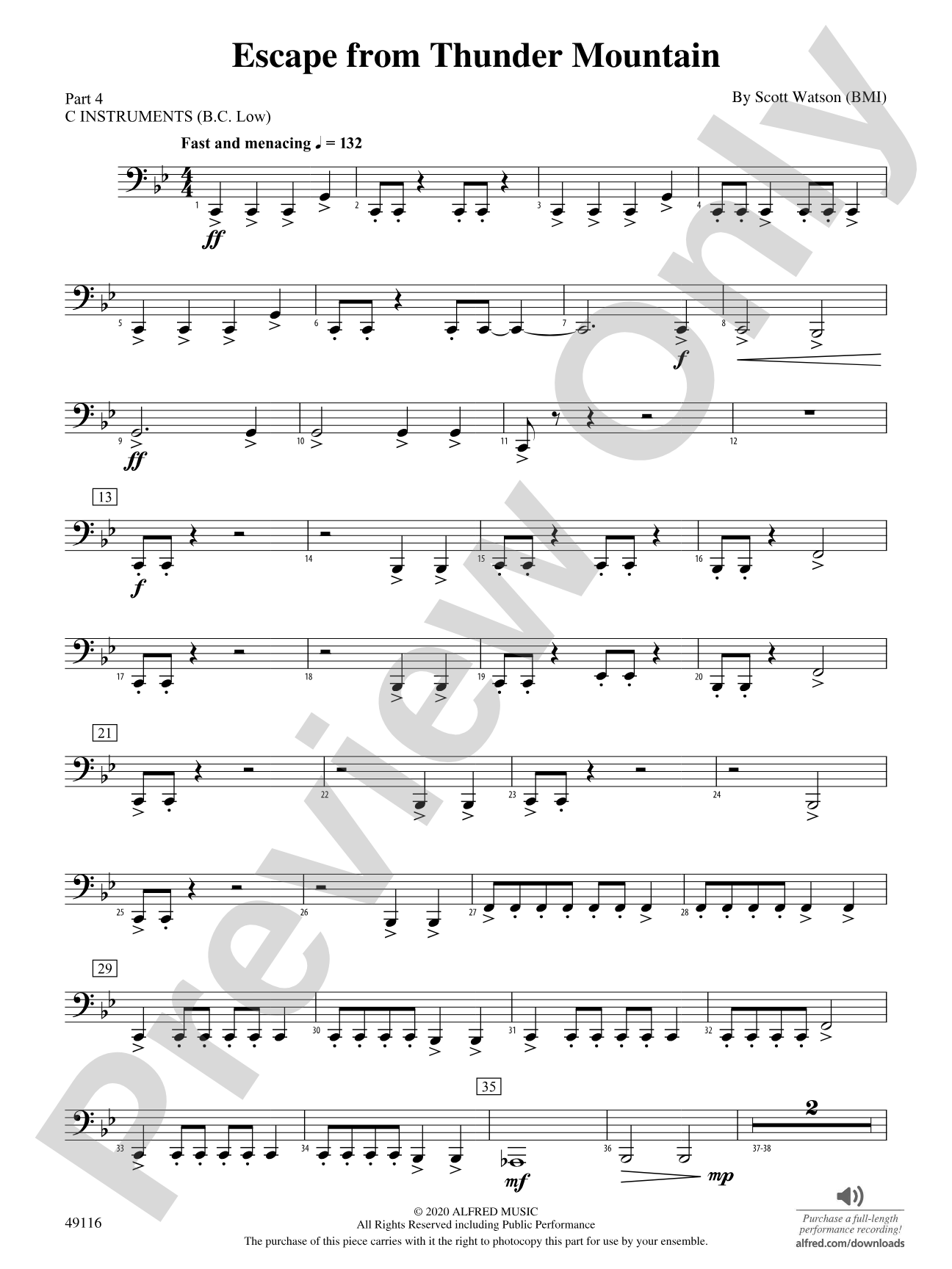 Escape from Thunder Mountain: Part 4 - C Instruments (B.C. Low)