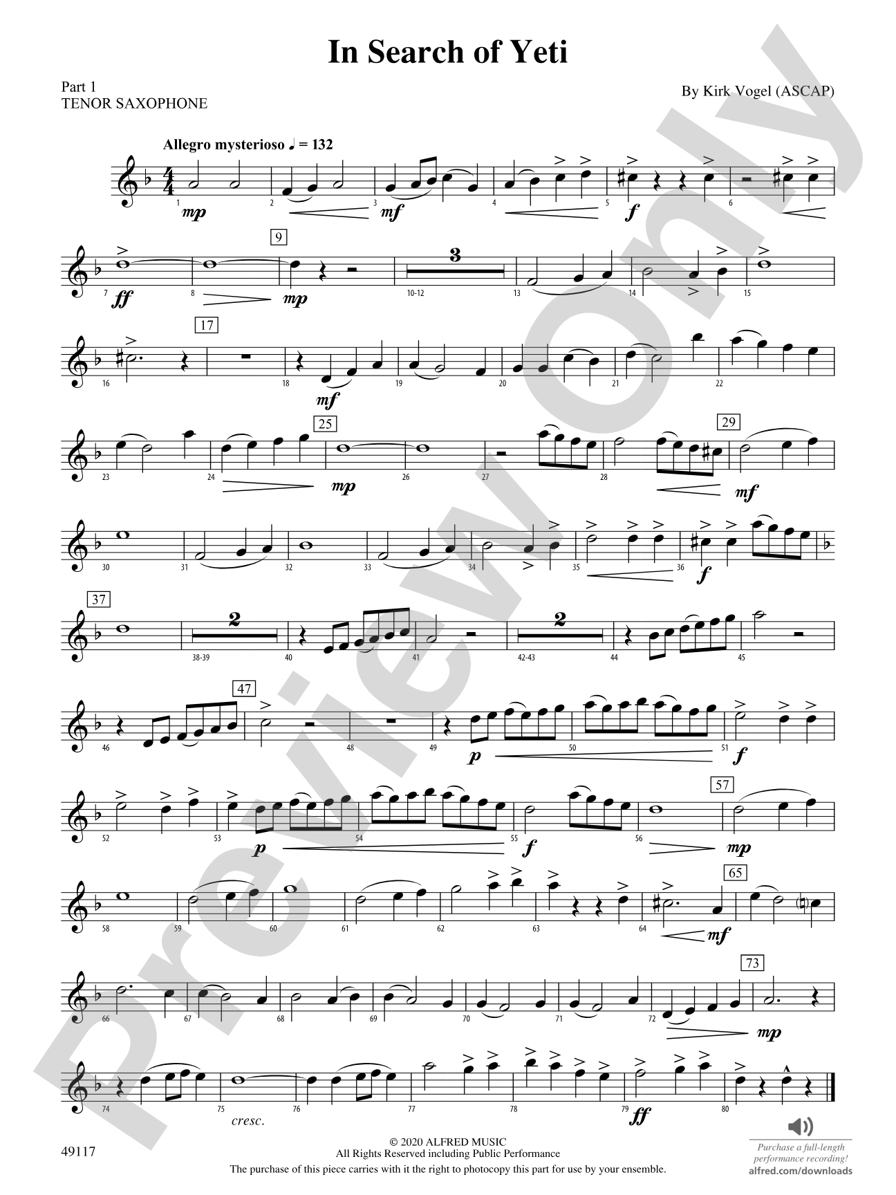 In Search of Yeti: Part 1 - Tenor Saxophone