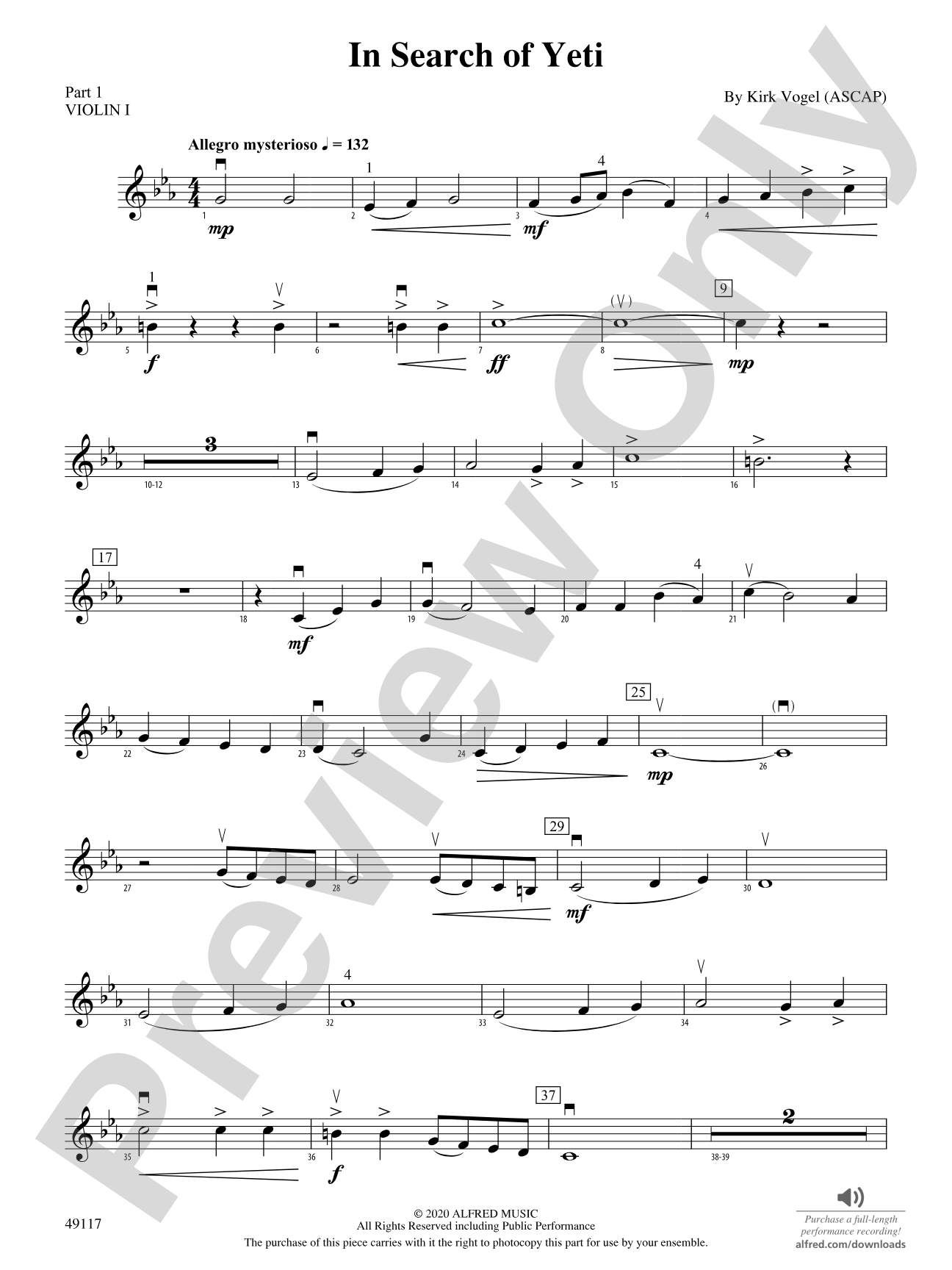 In Search of Yeti: Part 1 - Violin I