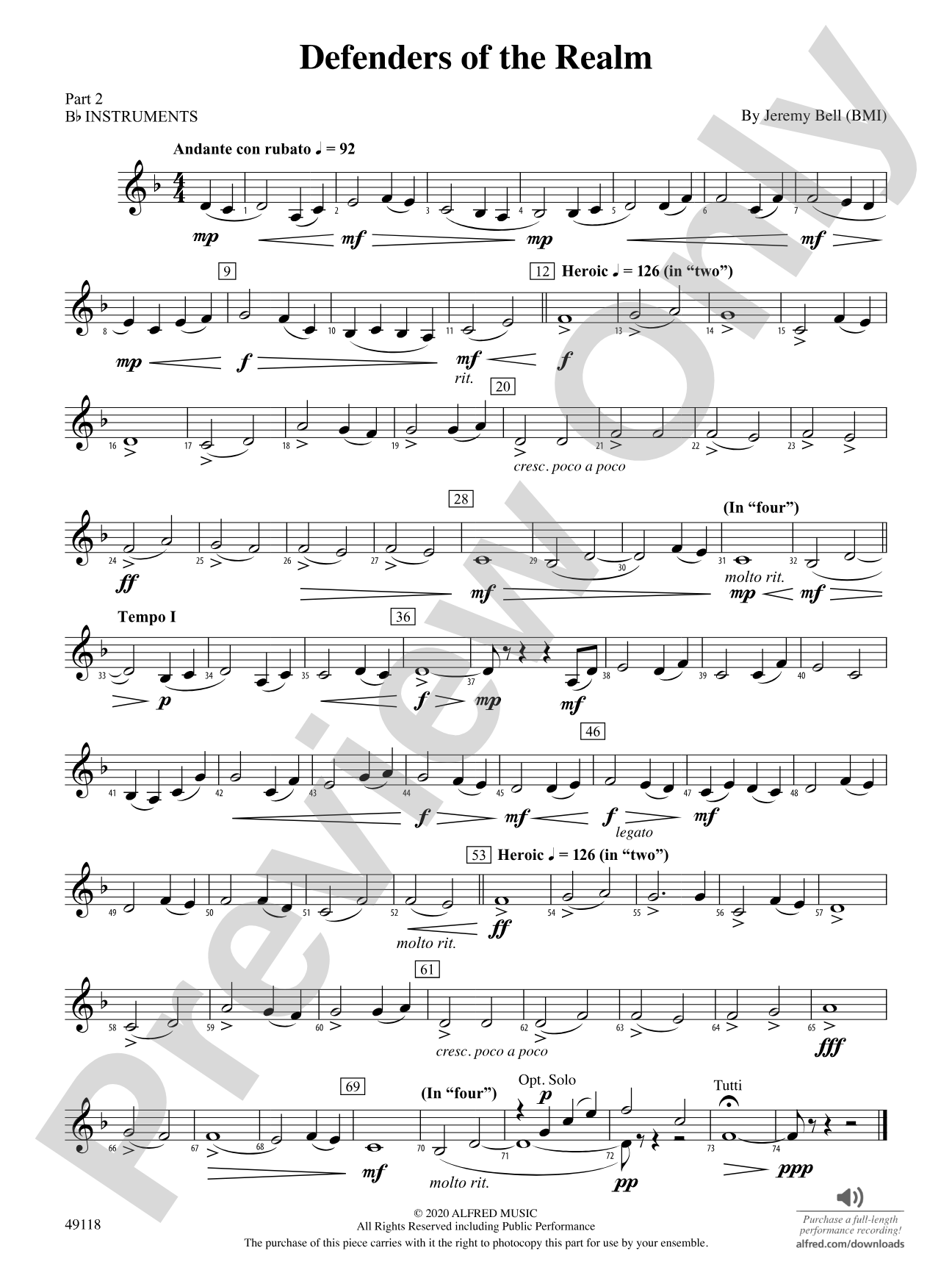 Defenders of the Realm: Part 2 - B-flat Instruments