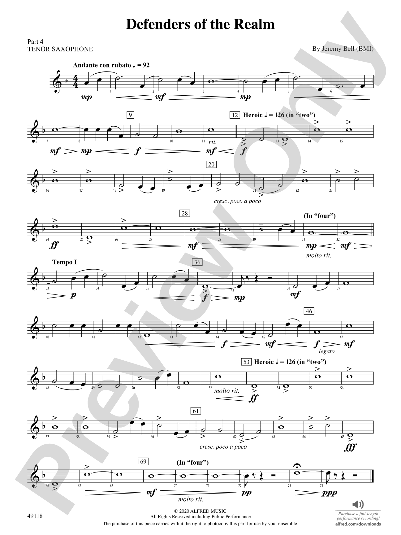 Defenders of the Realm: Part 4 - Tenor Saxophone