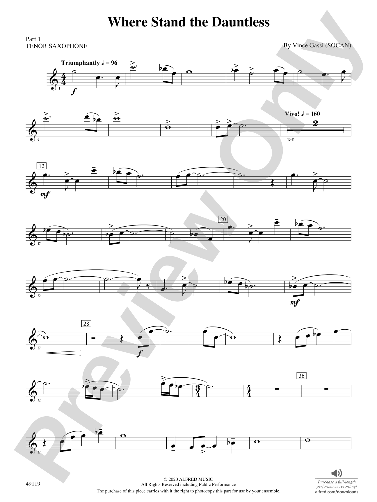 Where Stand the Dauntless: Part 1 - Tenor Saxophone