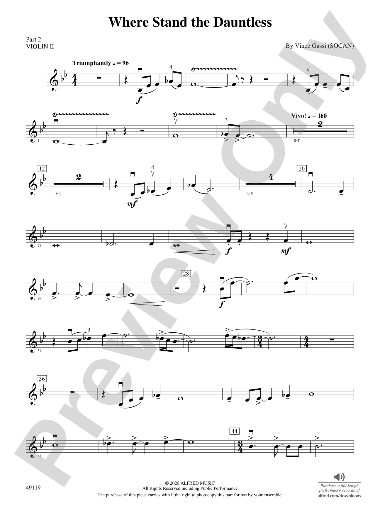 Where Stand the Dauntless: Part 2 - Violin I