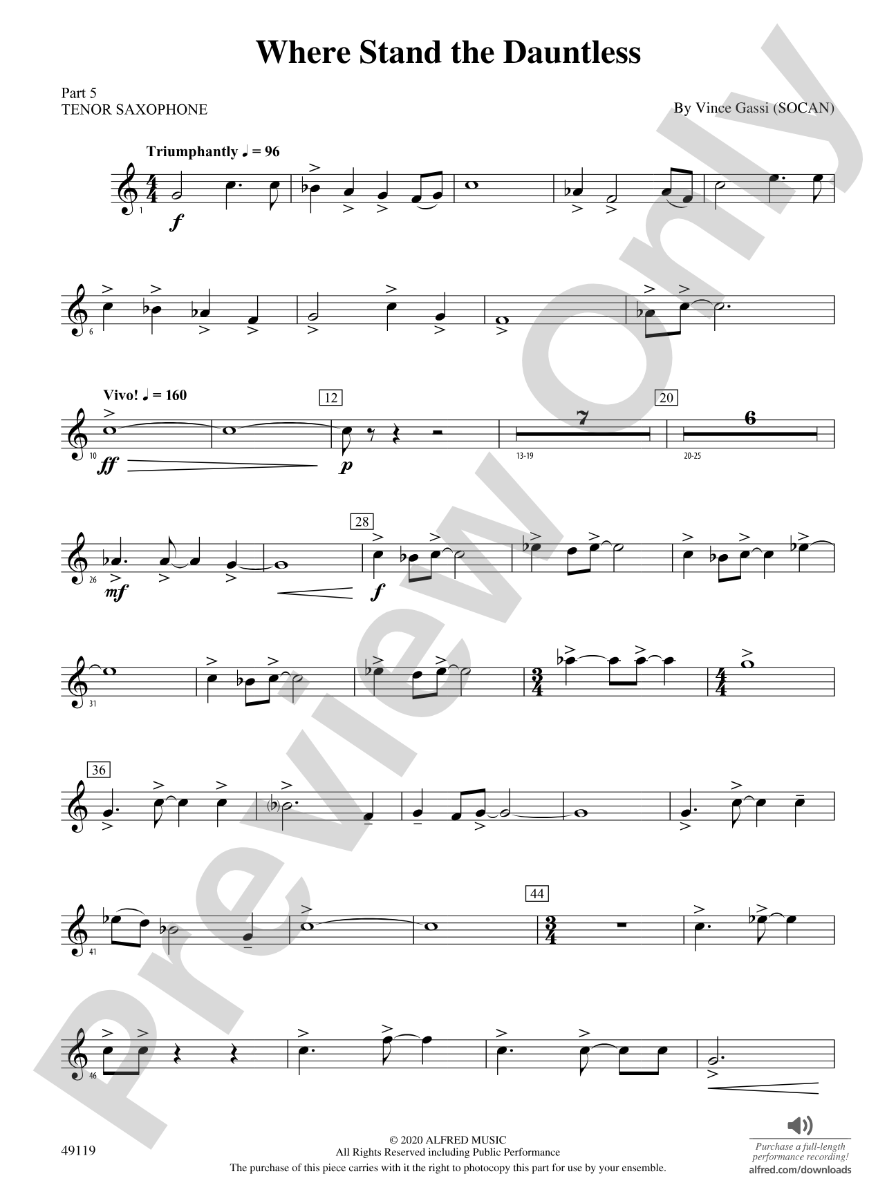 Where Stand the Dauntless: Part 5 - Tenor Saxophone