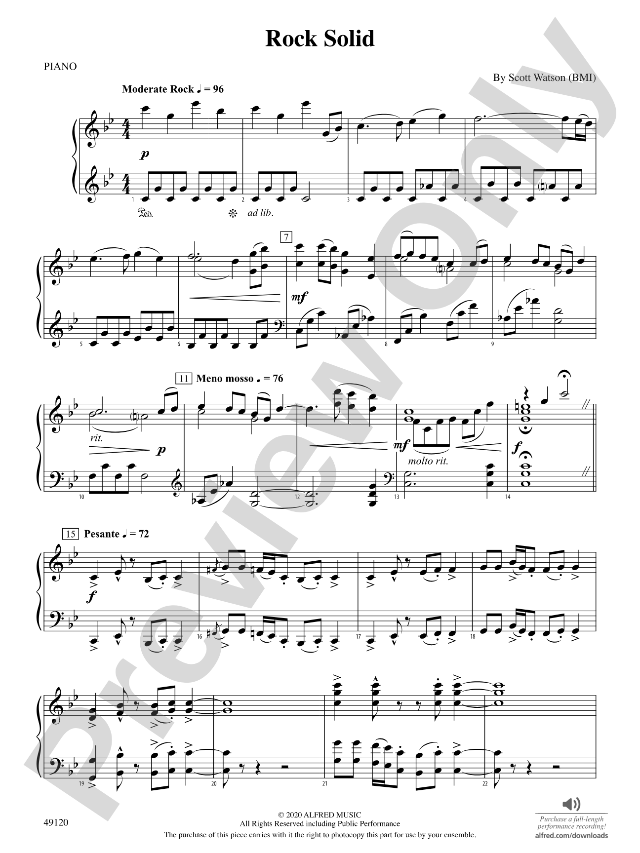 Rock Solid: Piano Accompaniment