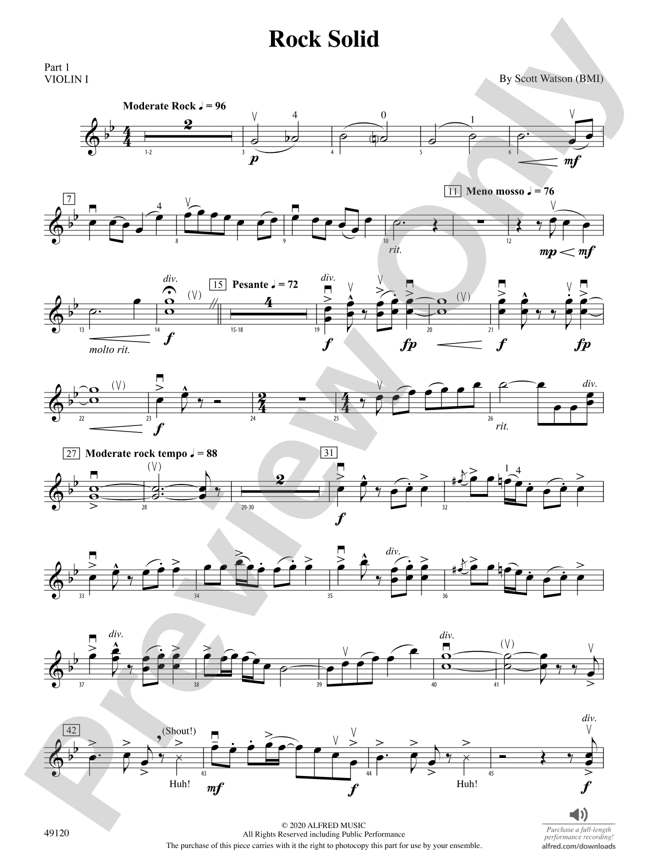 Rock Solid: Part 1 - Violin I