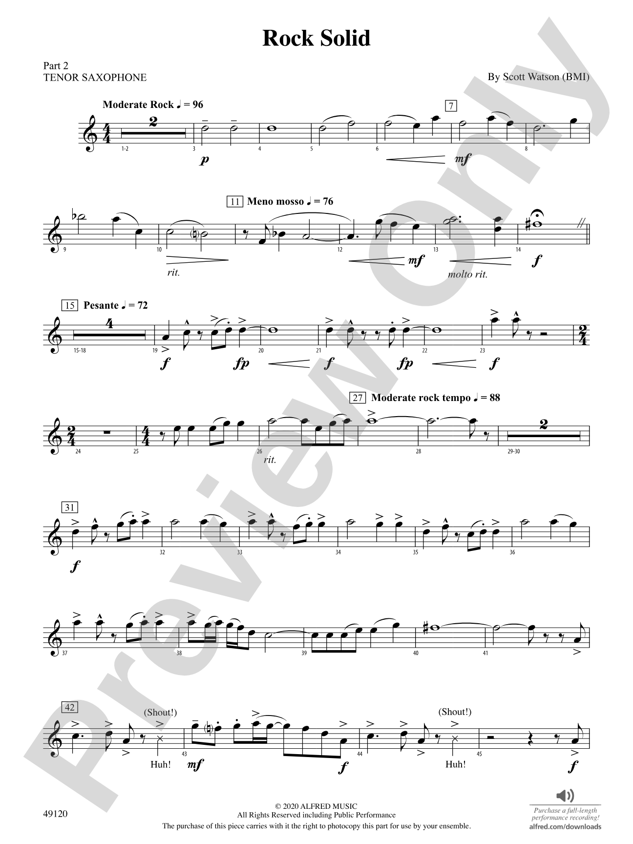 Rock Solid: Part 2 - Tenor Saxophone
