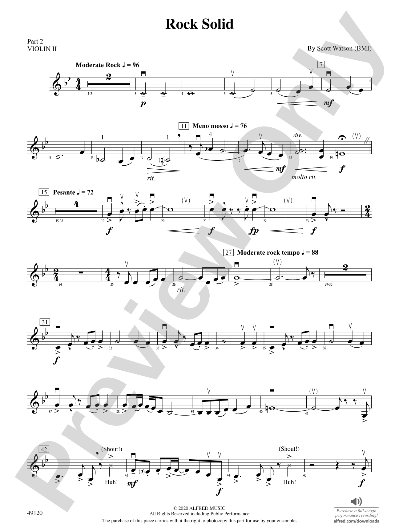 Rock Solid: Part 2 - Violin I