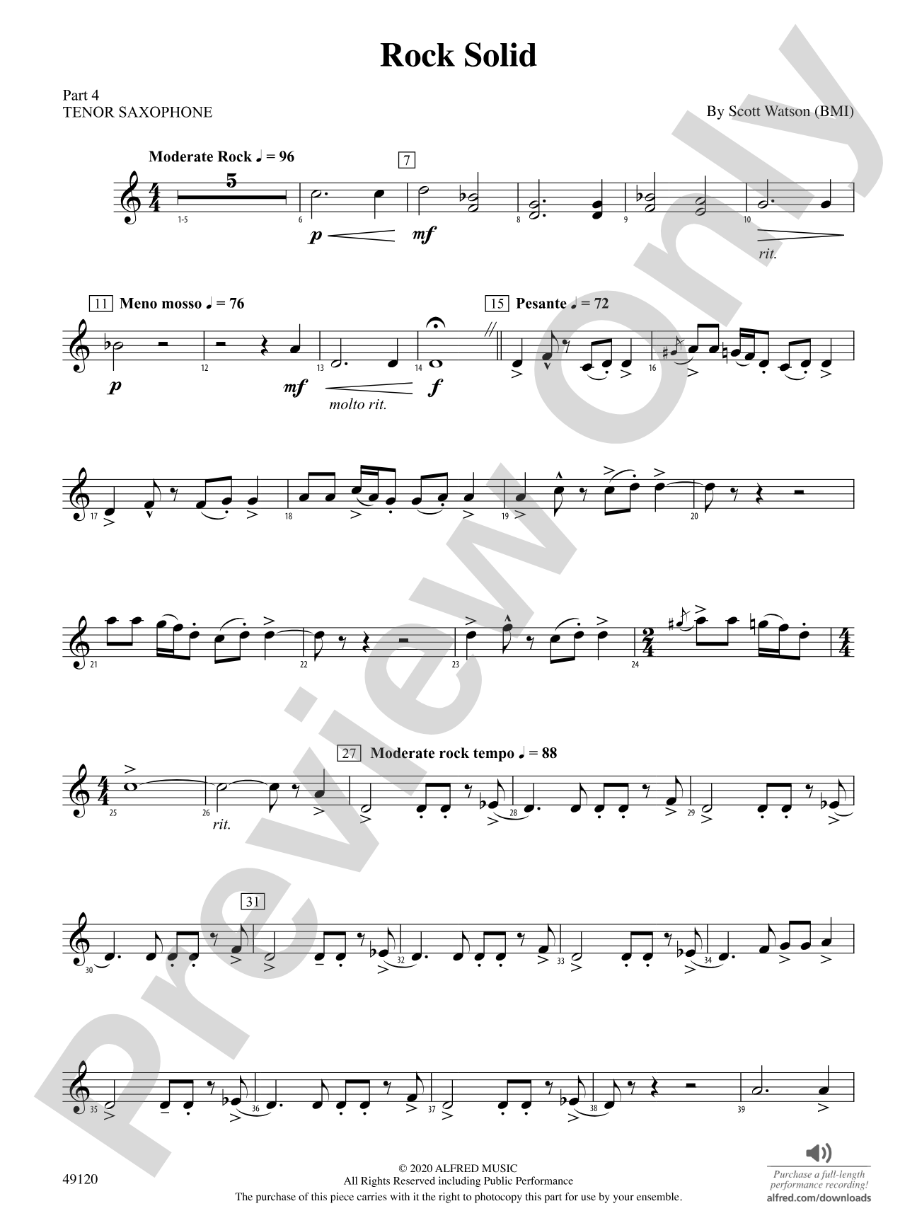 Rock Solid: Part 4 - Tenor Saxophone