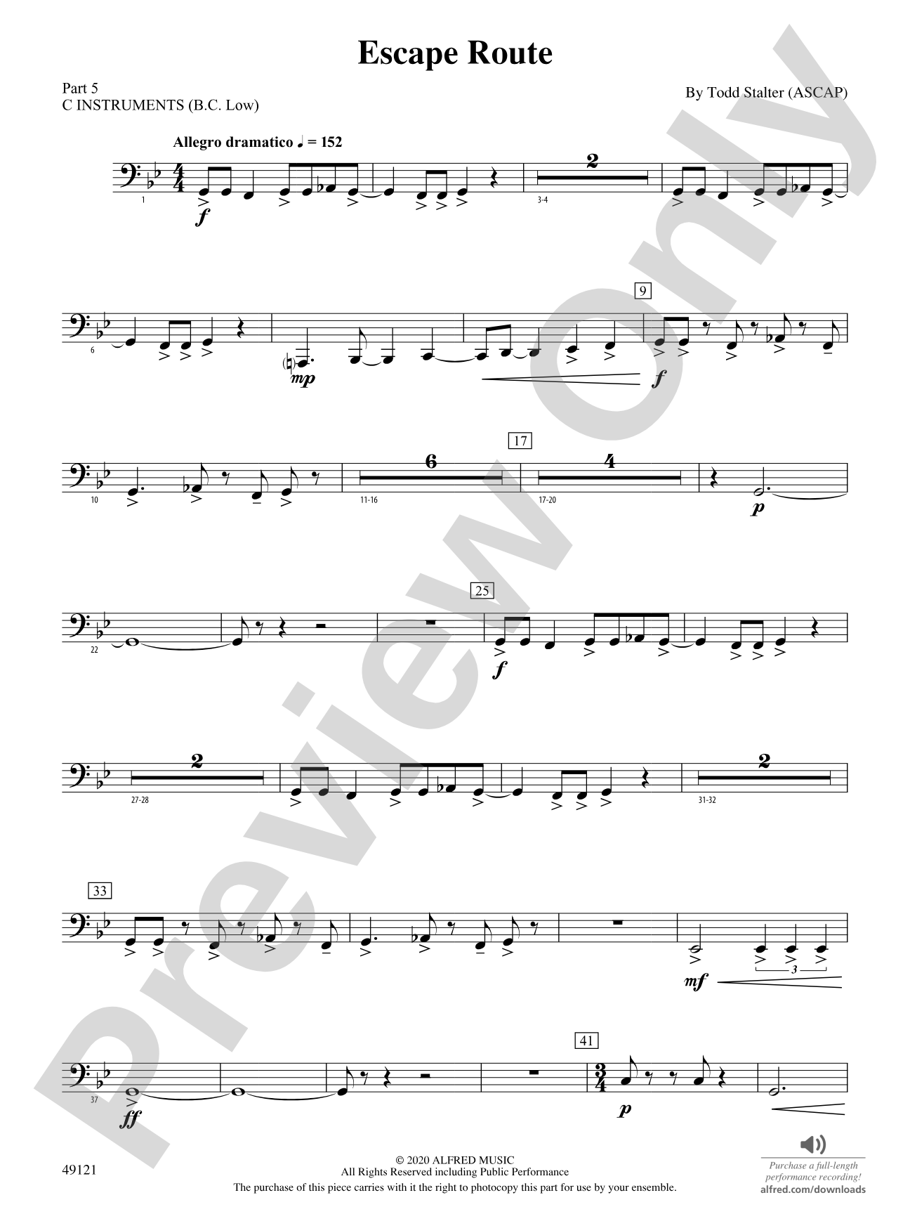 Escape Route: Part 5 - C Instruments (B.C. Low)
