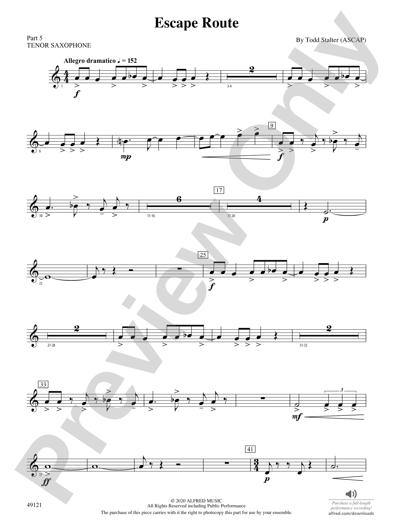 Escape Route: Part 5 - Tenor Saxophone