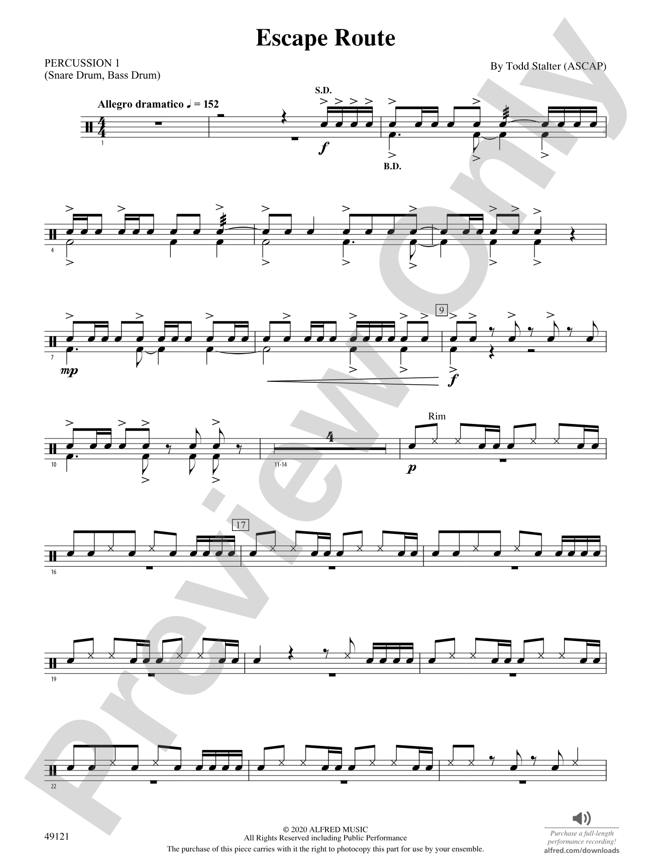 Escape Route: 1st Percussion