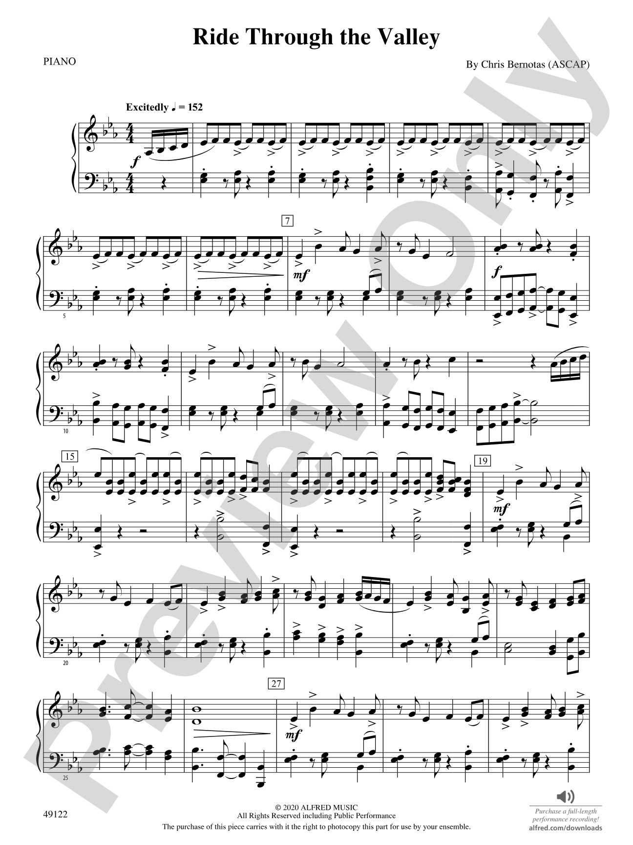 Ride Through the Valley: Piano Accompaniment