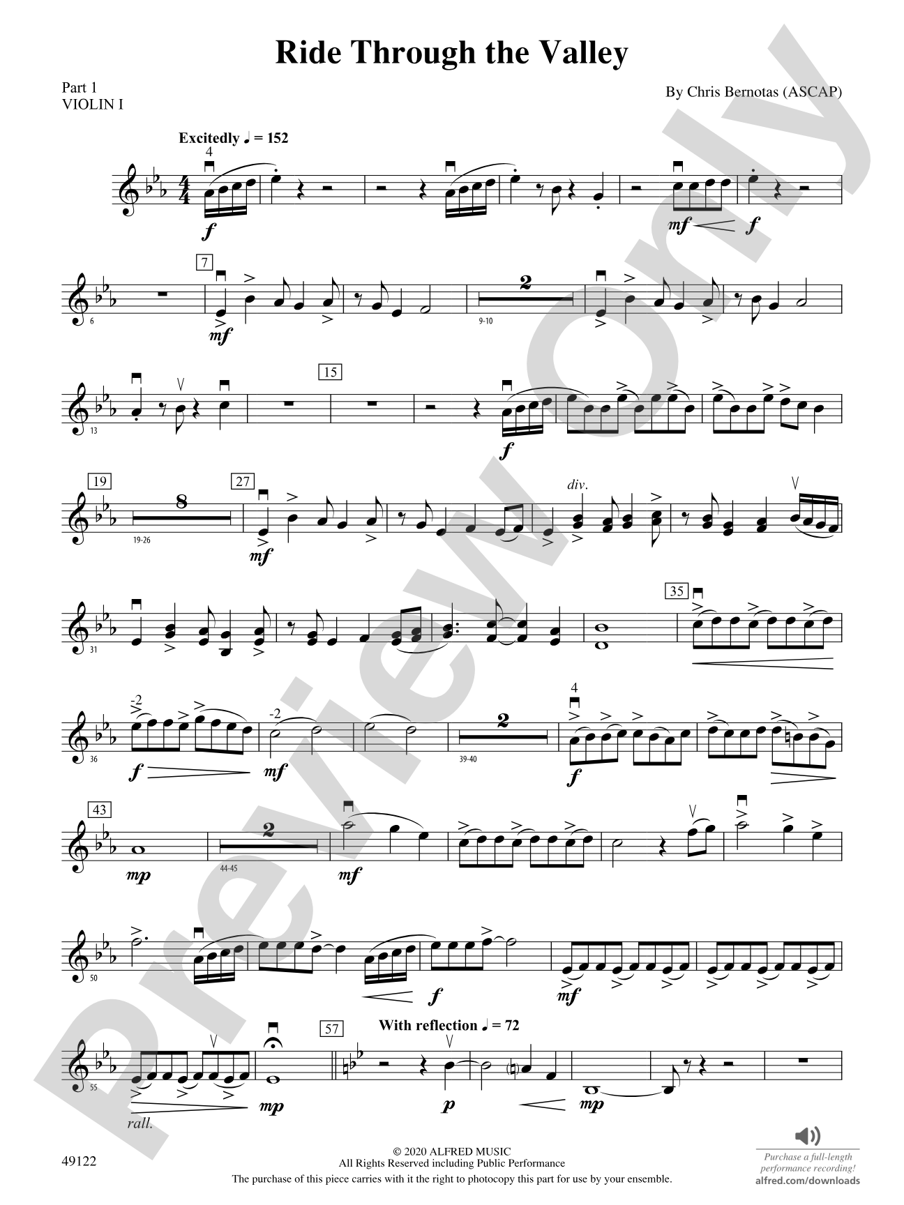 Ride Through the Valley: Part 1 - Violin I