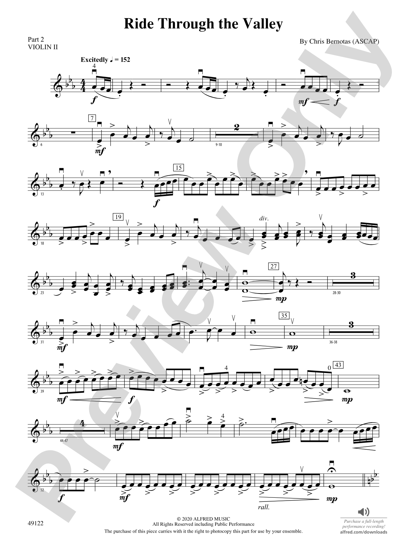 Ride Through the Valley: Part 2 - Violin I