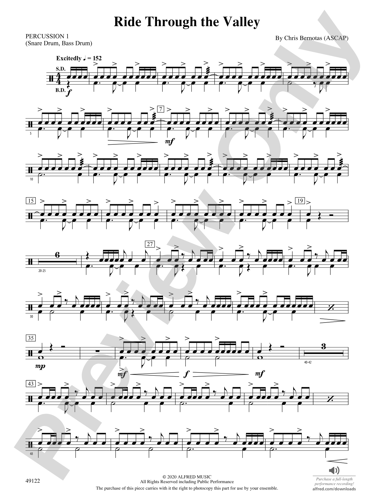 Ride Through the Valley: 1st Percussion