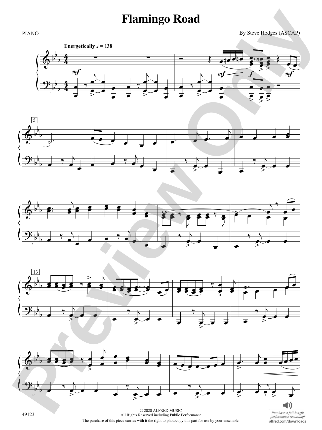 Flamingo Road: Piano Accompaniment