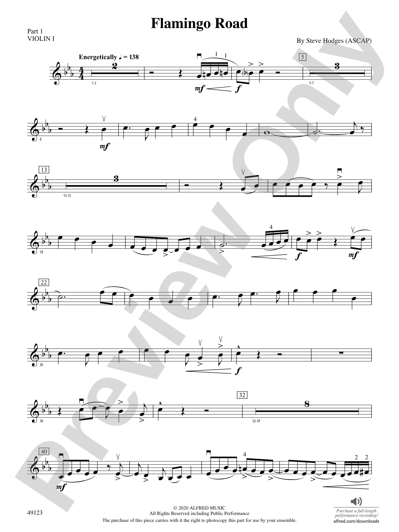Flamingo Road: Part 1 - Violin I