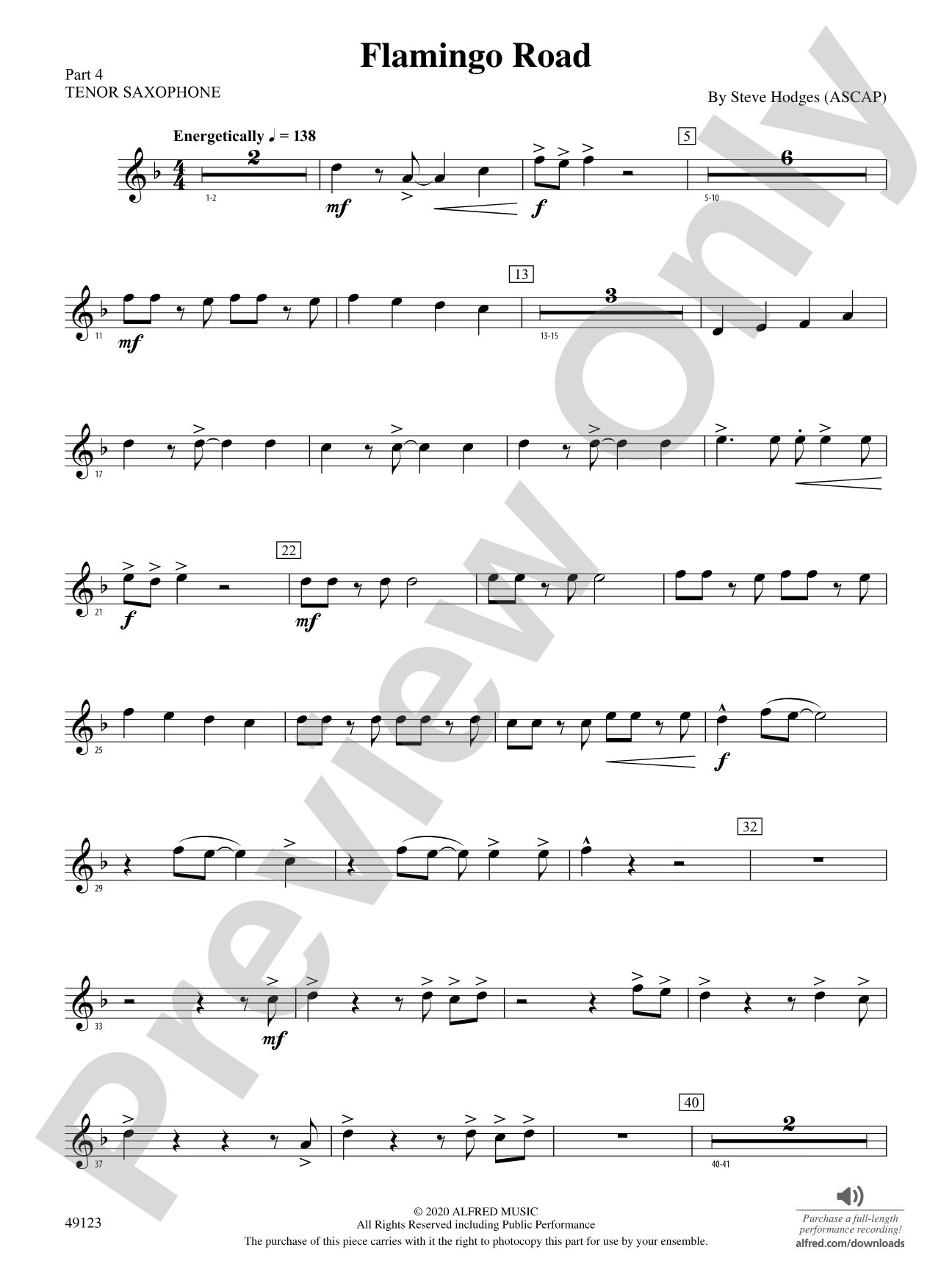 Flamingo Road: Part 4 - Tenor Saxophone