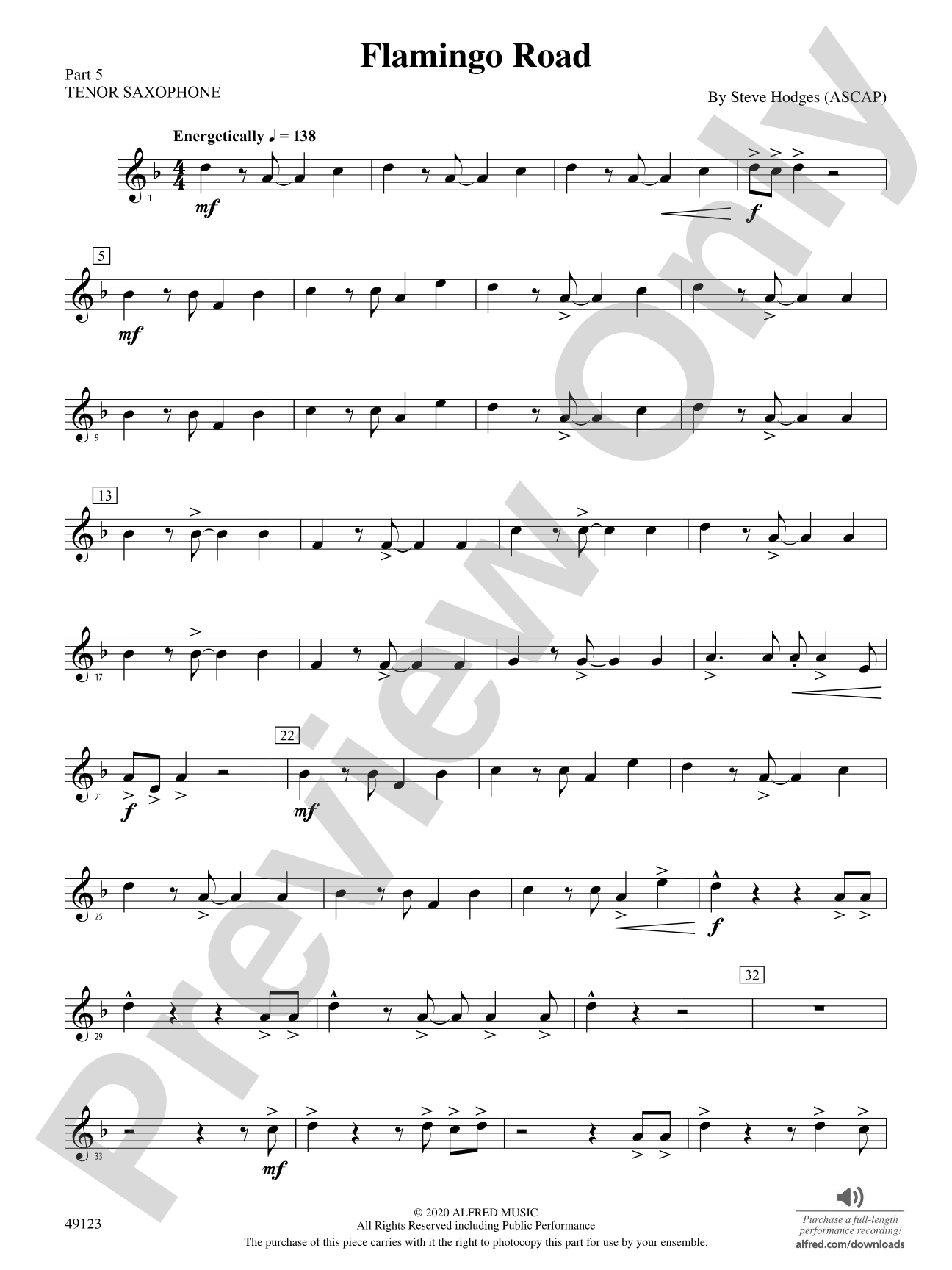Flamingo Road: Part 5 - Tenor Saxophone