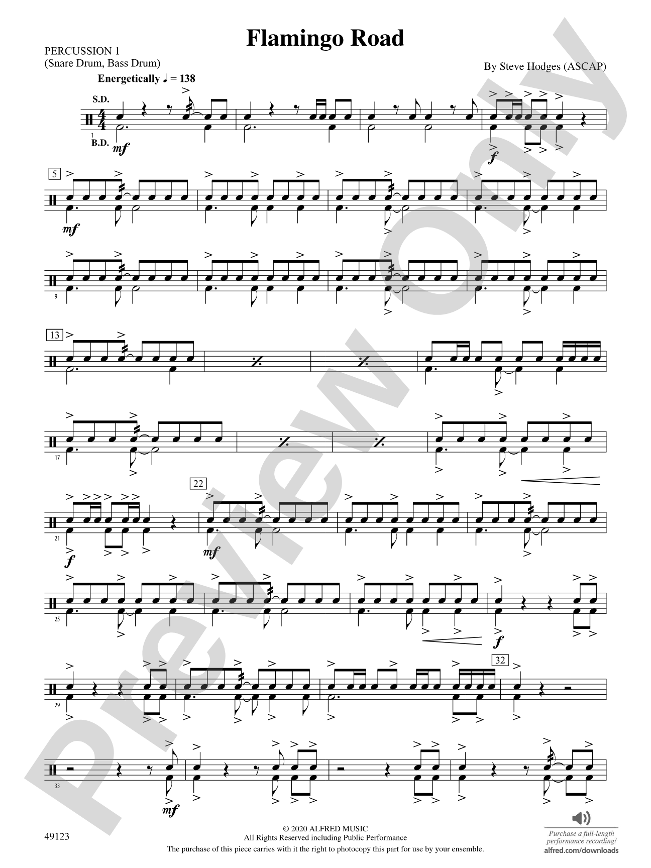 Flamingo Road: 1st Percussion