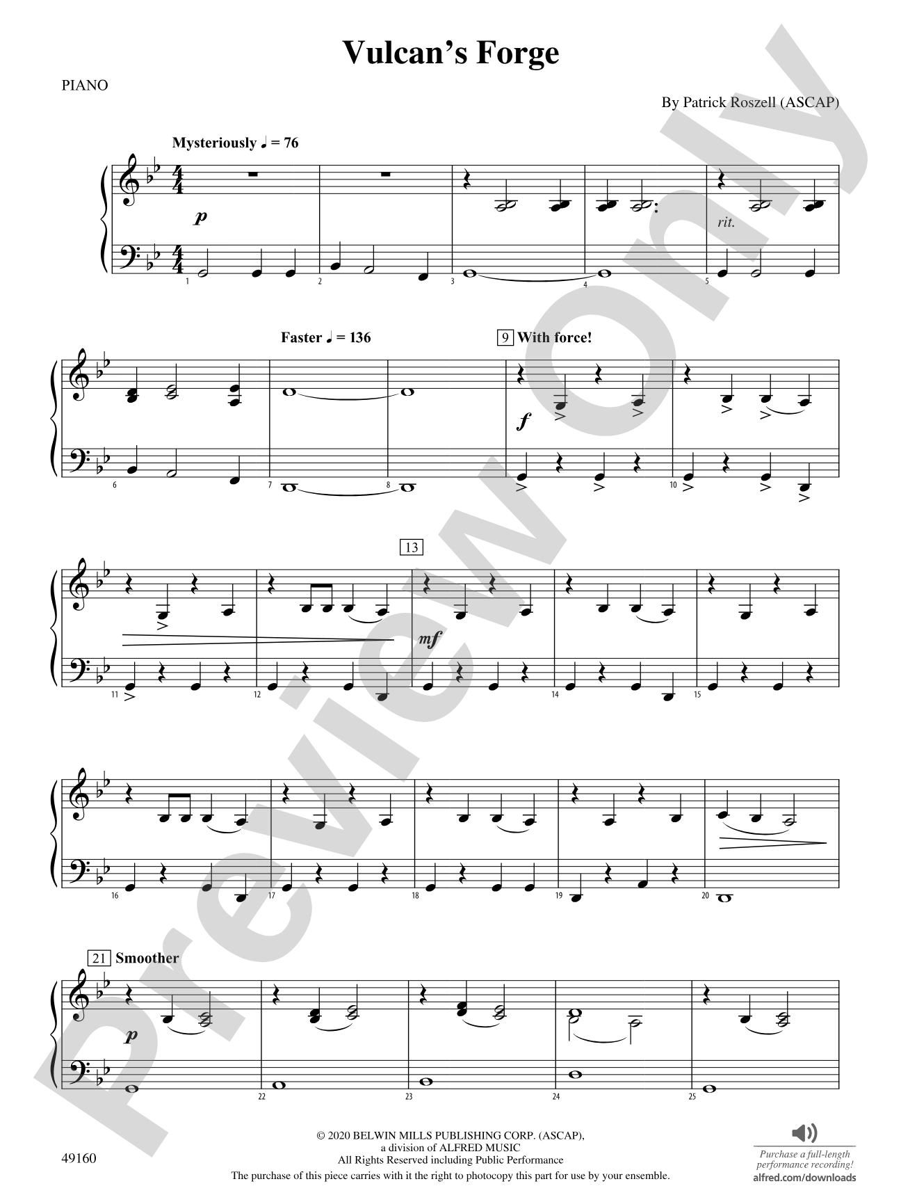 Vulcan's Forge: Piano Accompaniment