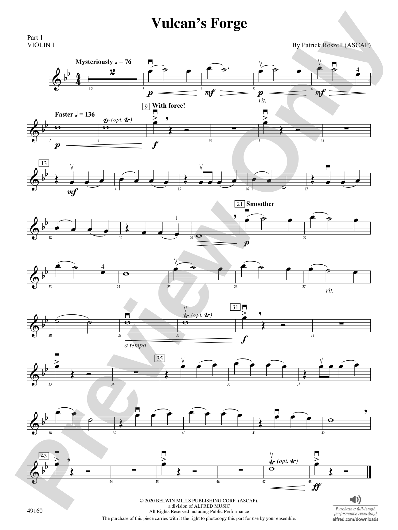Vulcan's Forge: Part 1 - Violin I