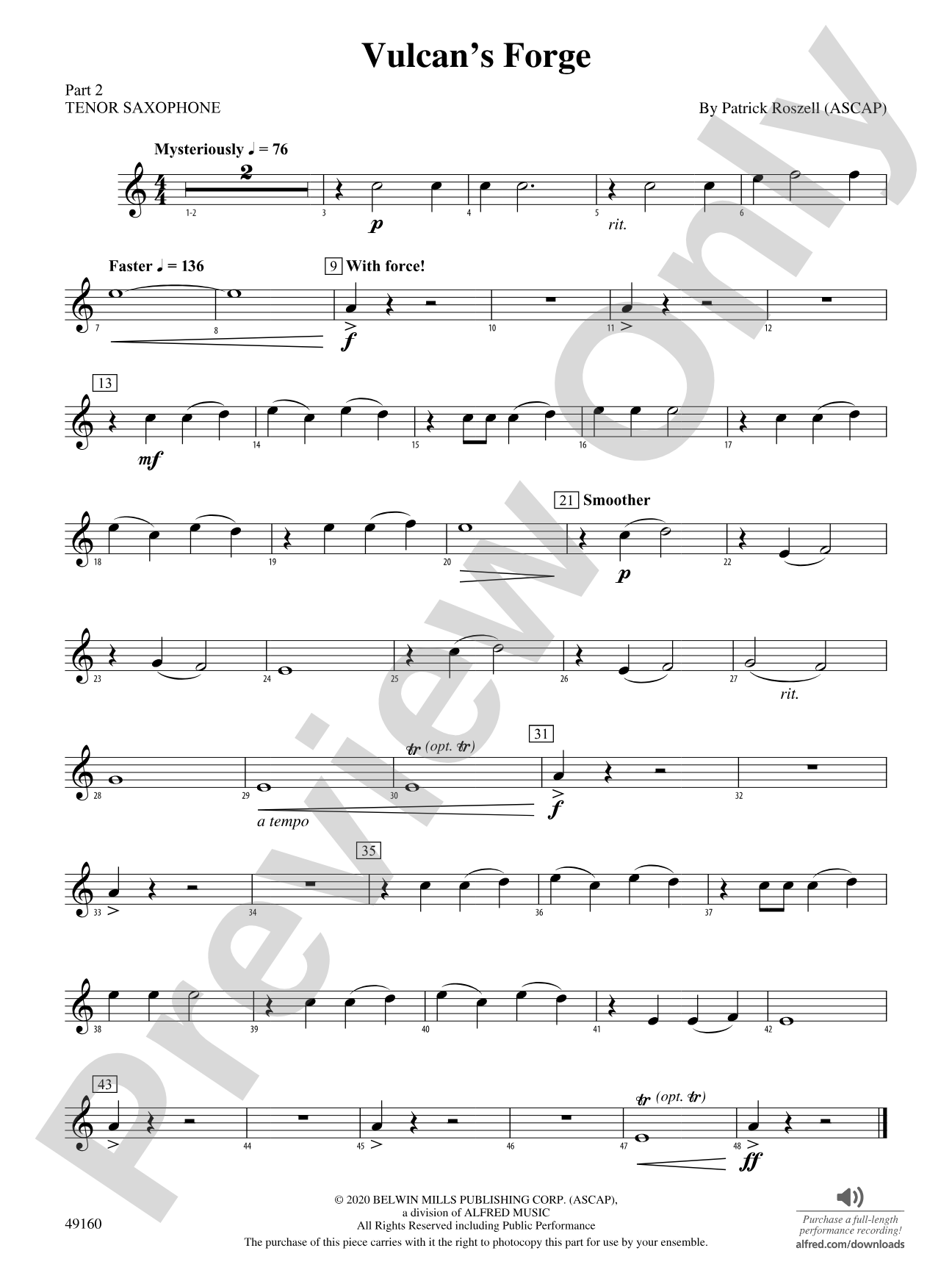 Vulcan's Forge: Part 2 - Tenor Saxophone
