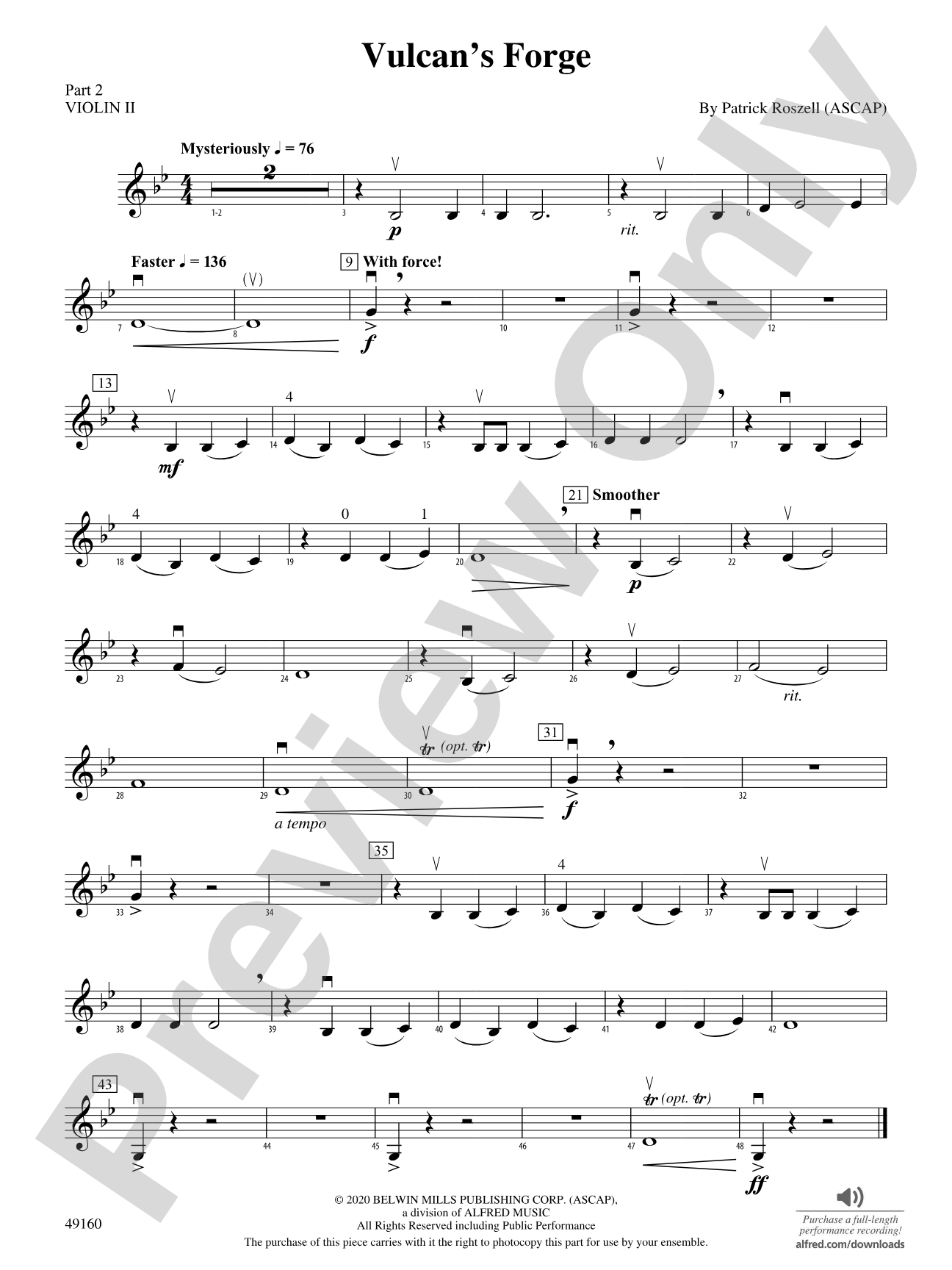 Vulcan's Forge: Part 2 - Violin I