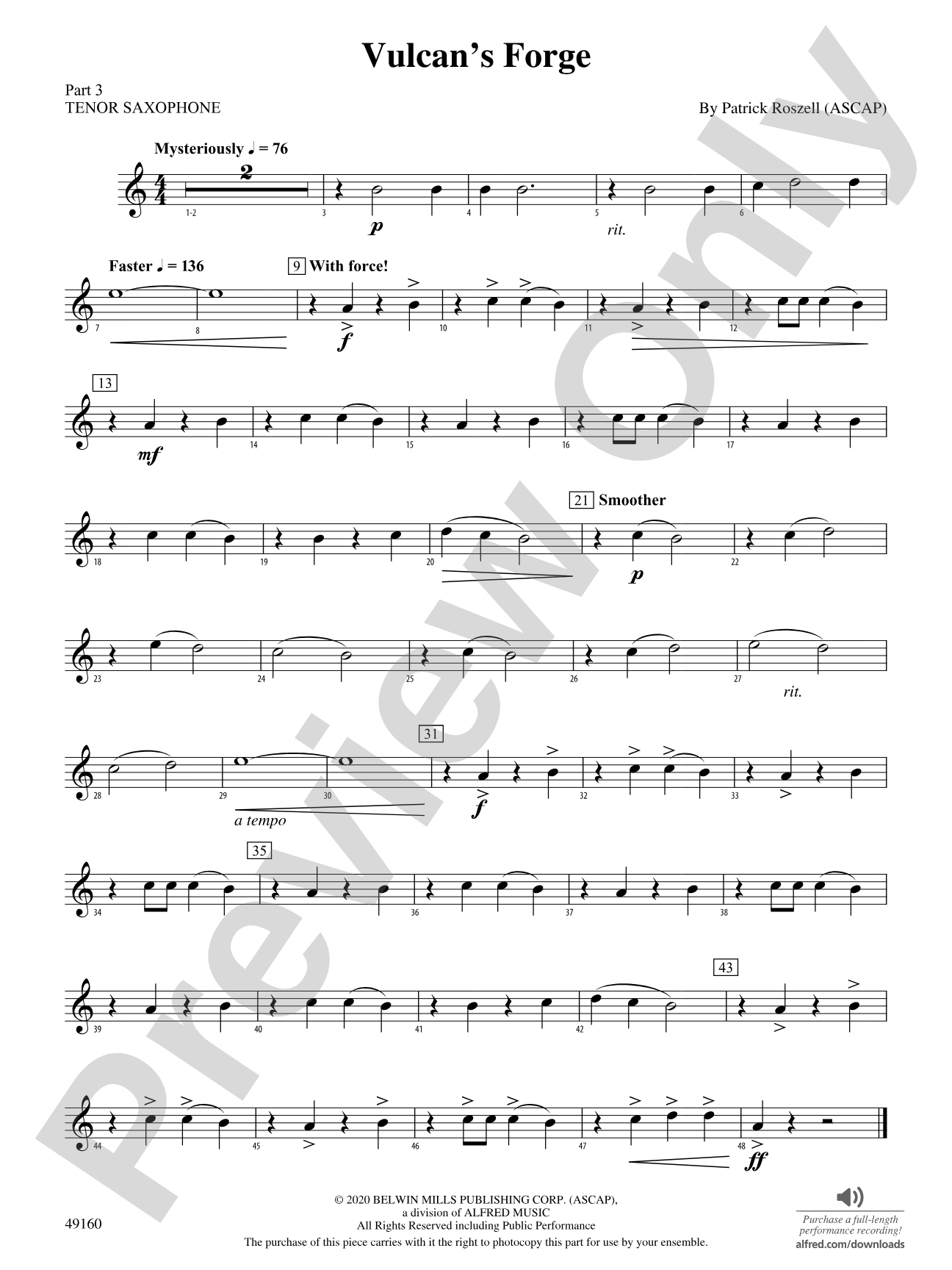 Vulcan's Forge: Part 3 - Tenor Saxophone