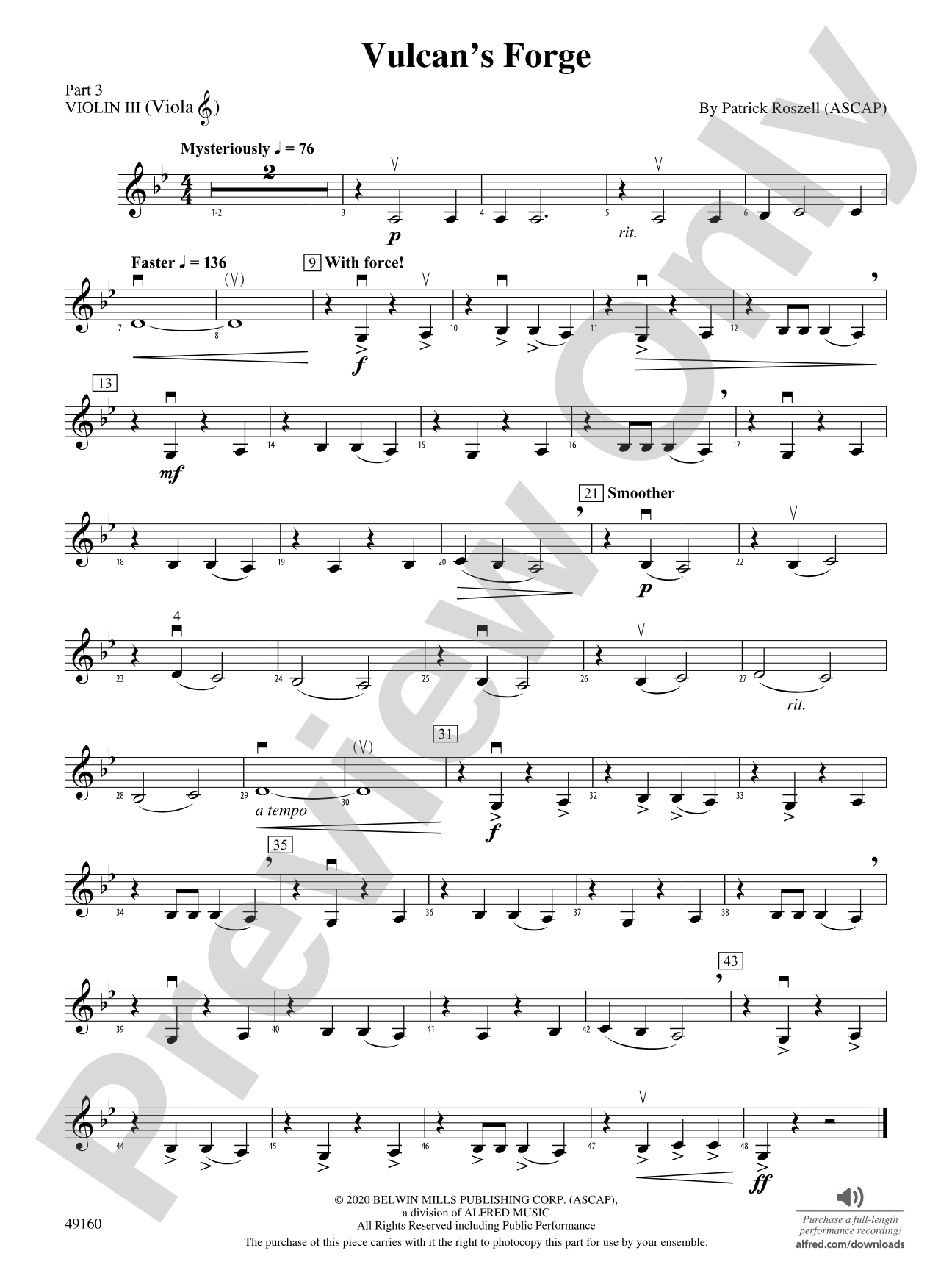 Vulcan's Forge: Part 3 - Violin I