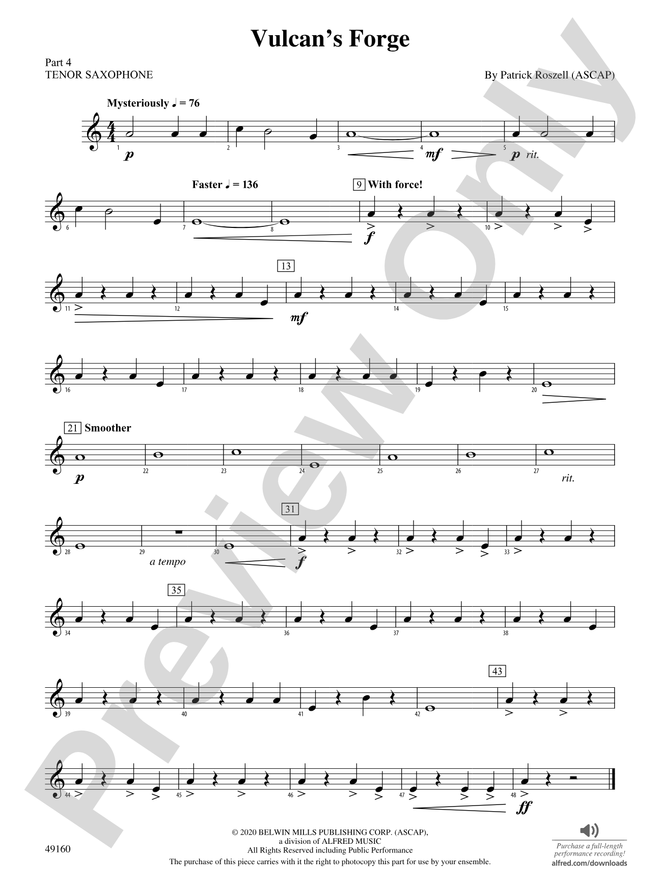 Vulcan's Forge: Part 4 - Tenor Saxophone