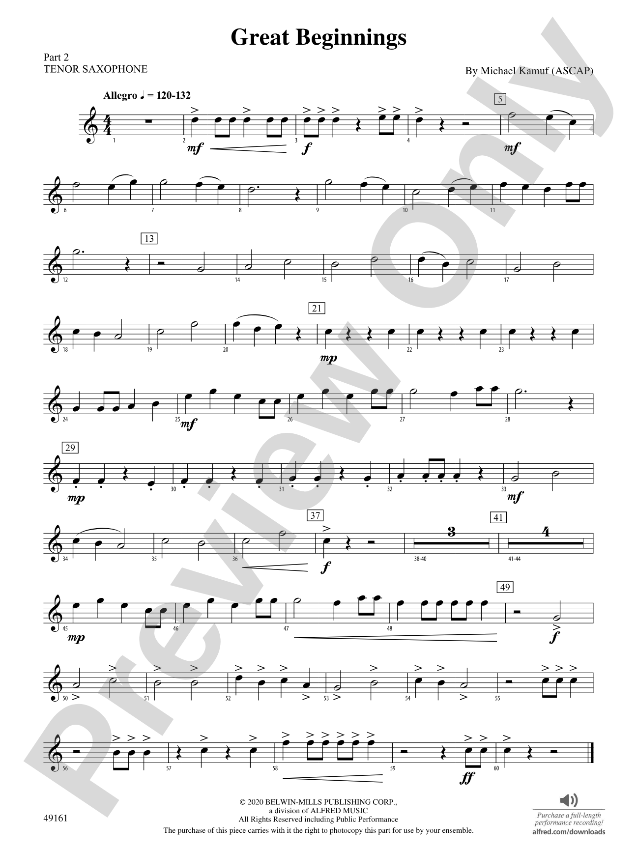 Great Beginnings: Part 2 - Tenor Saxophone