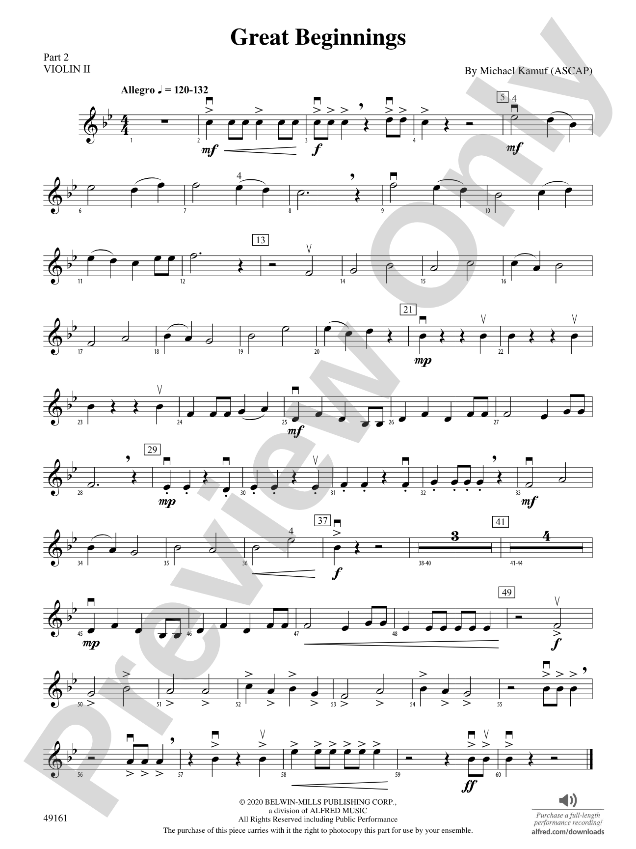 Great Beginnings: Part 2 - Violin I