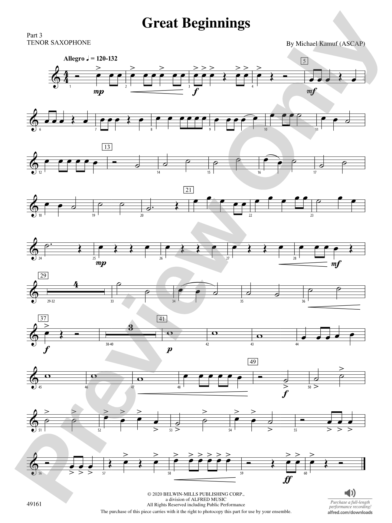 Great Beginnings: Part 3 - Tenor Saxophone