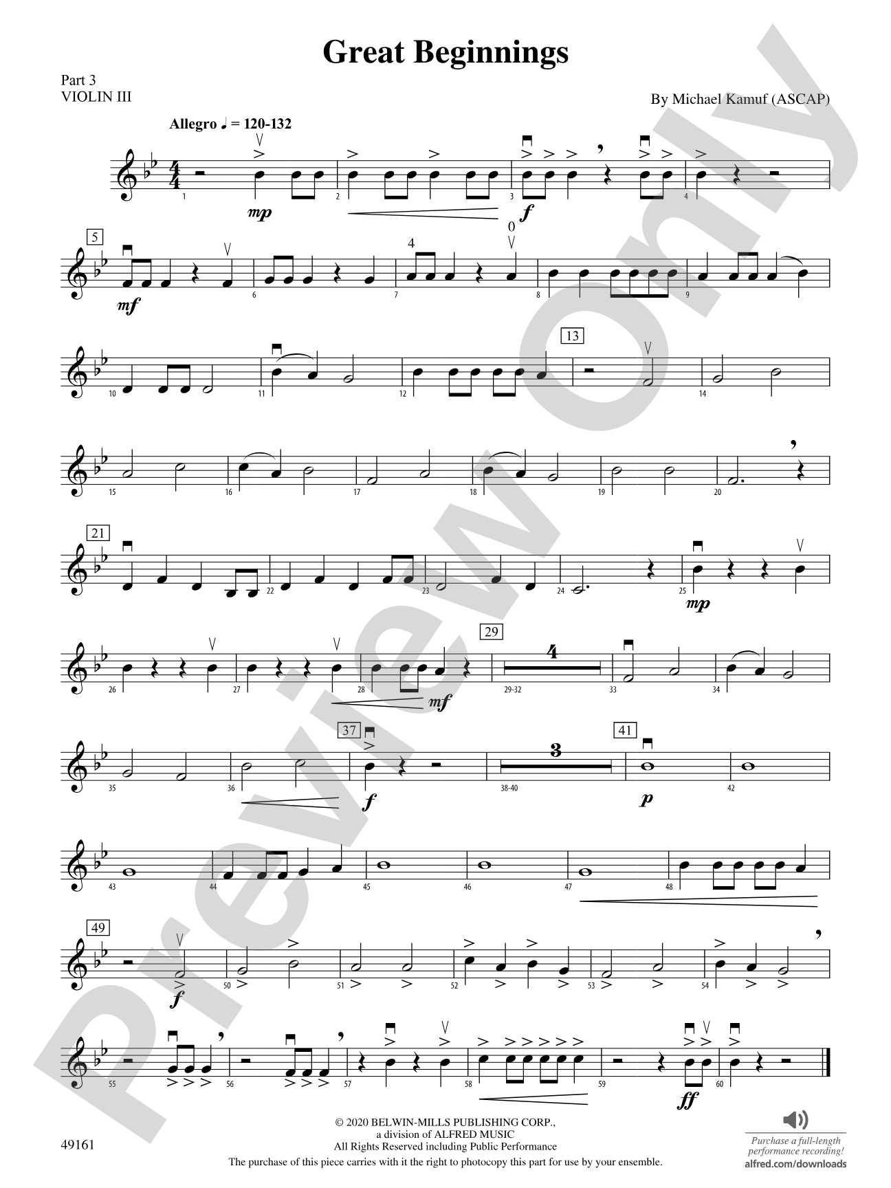 Great Beginnings: Part 3 - Violin I