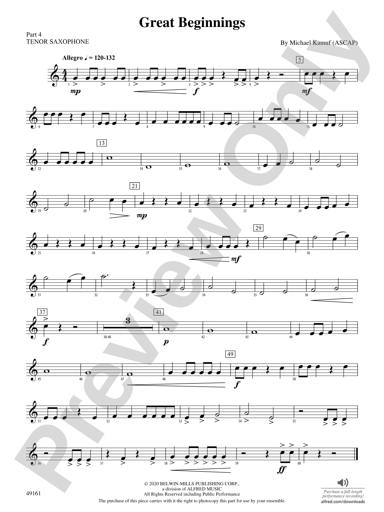 Great Beginnings: Part 4 - Tenor Saxophone