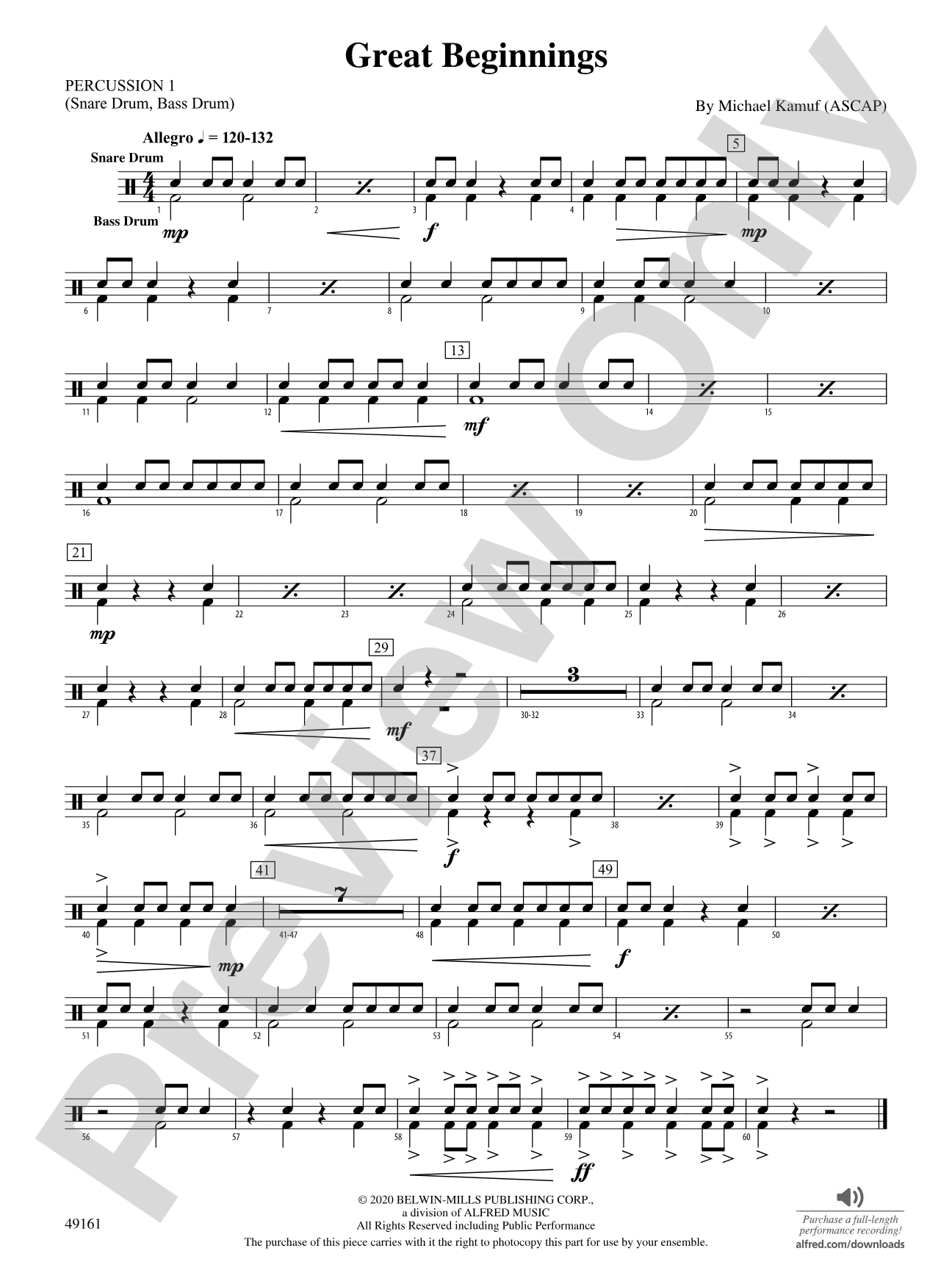 Great Beginnings: 1st Percussion