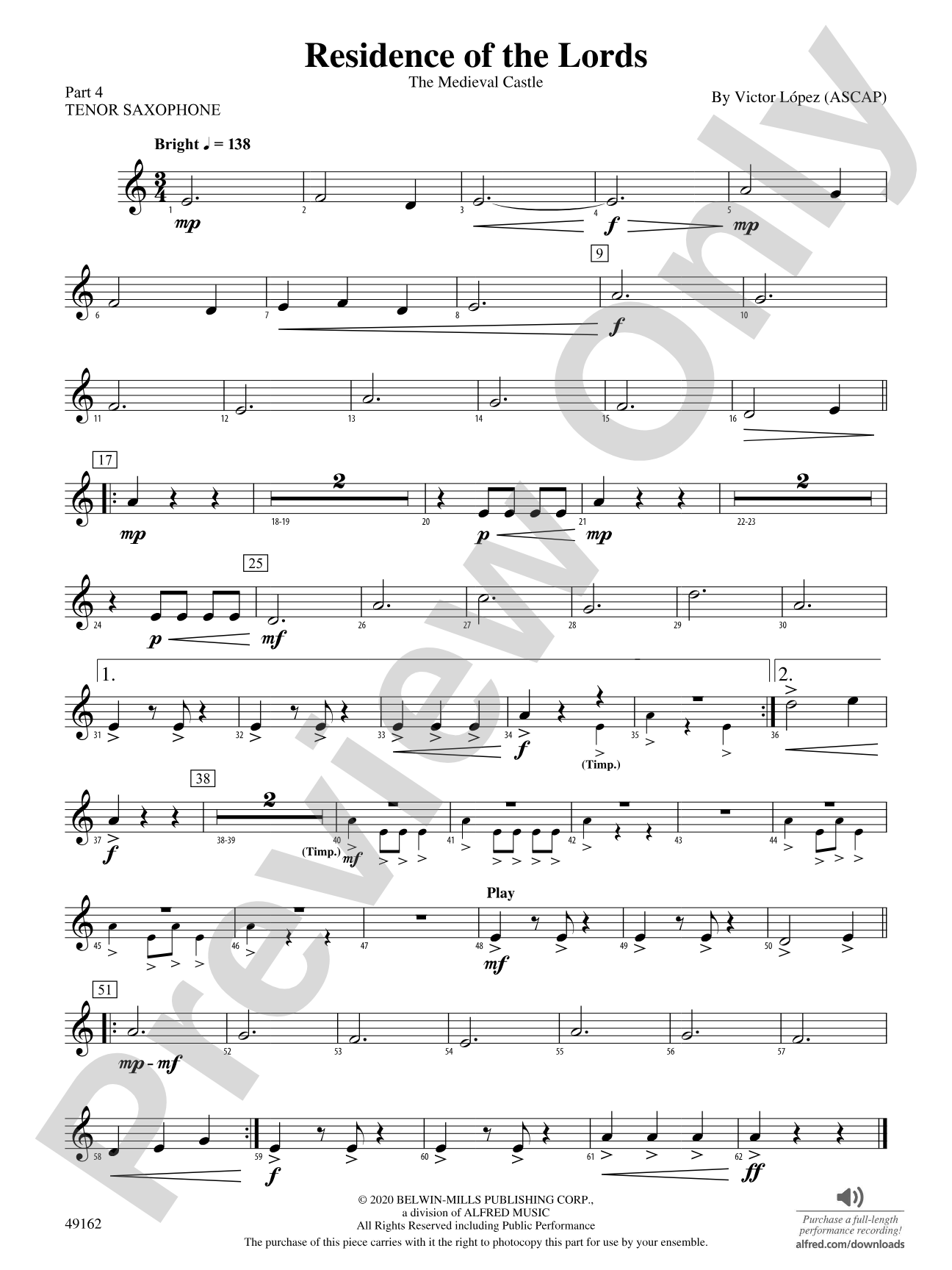 Residence of the Lords: Part 4 - Tenor Saxophone
