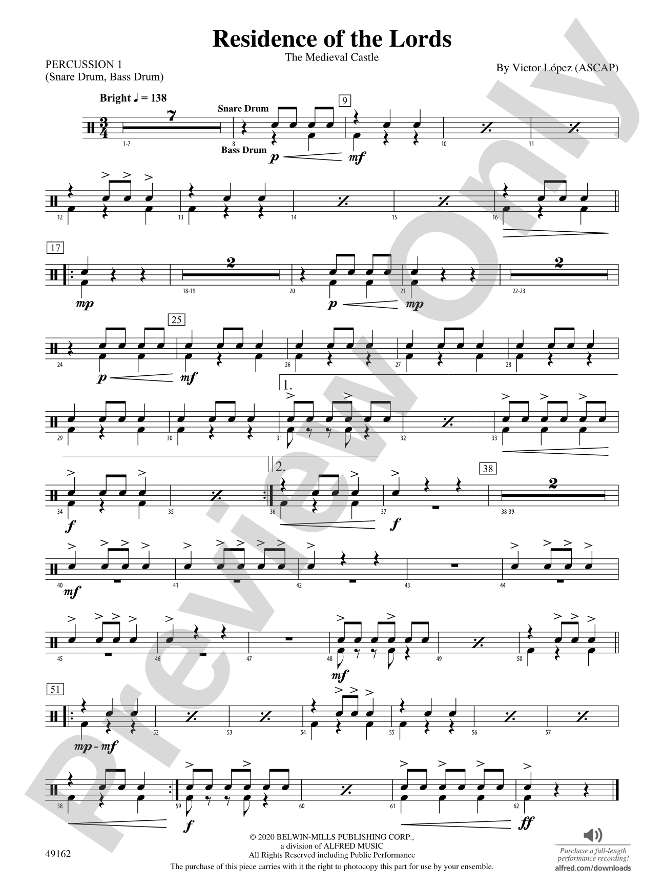 Residence of the Lords: 1st Percussion