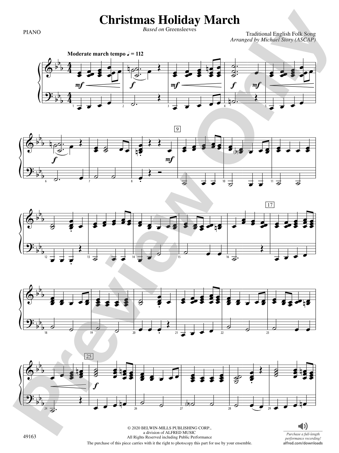 Christmas Holiday March: Piano Accompaniment