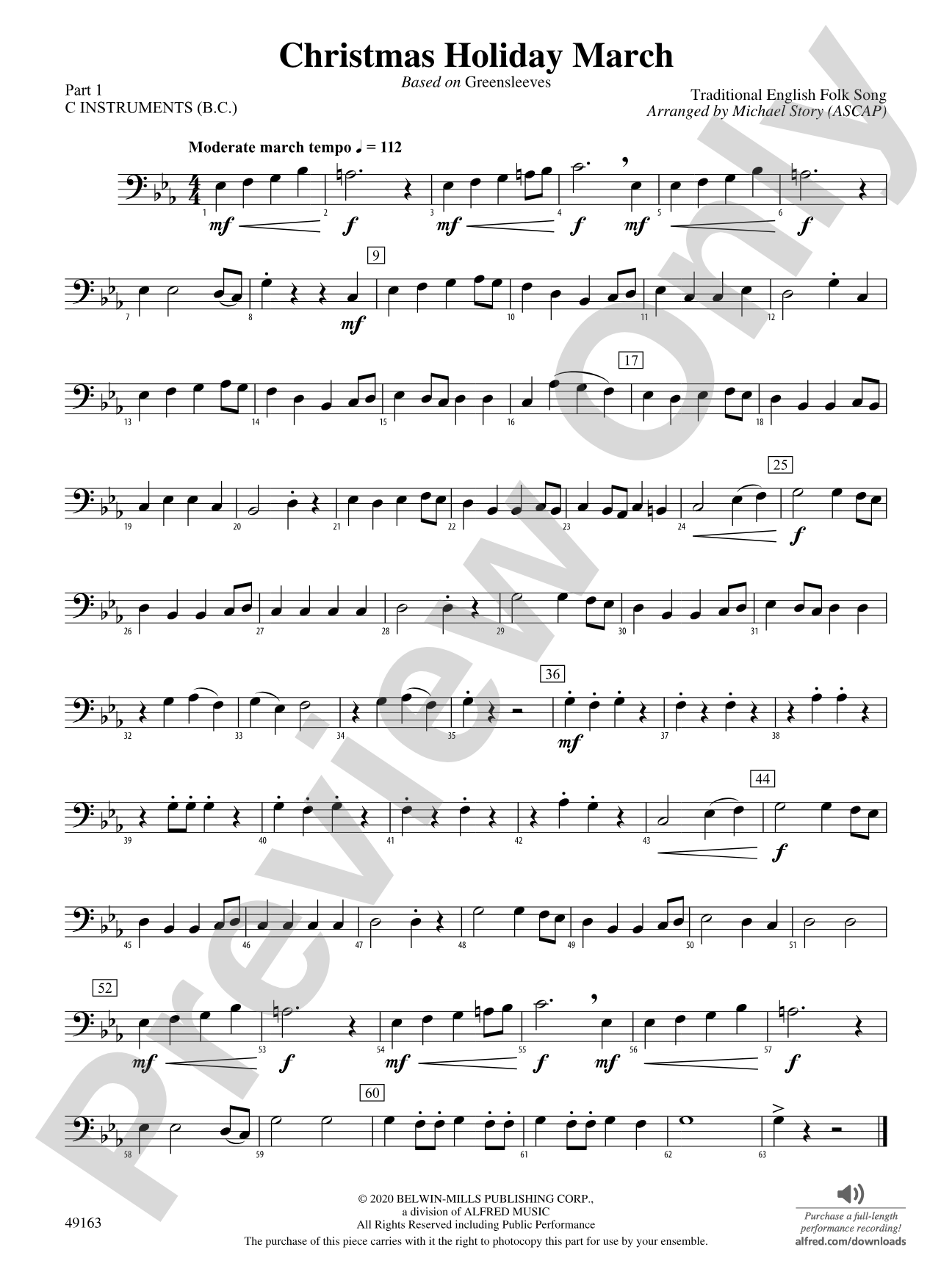 Christmas Holiday March: Part 1 - C Instruments (B.C.)
