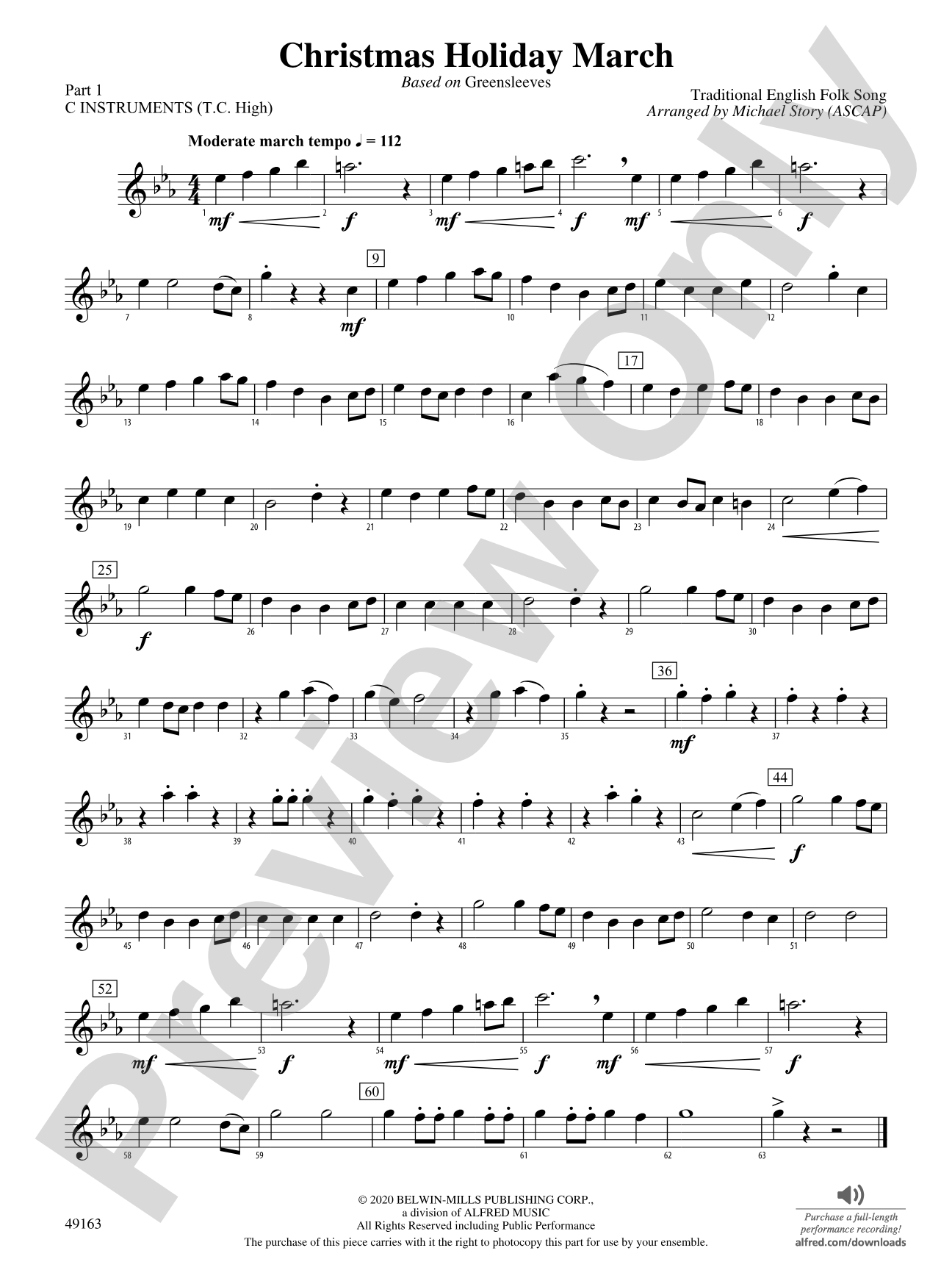 Christmas Holiday March: Part 1 - C Instruments (T.C. High)